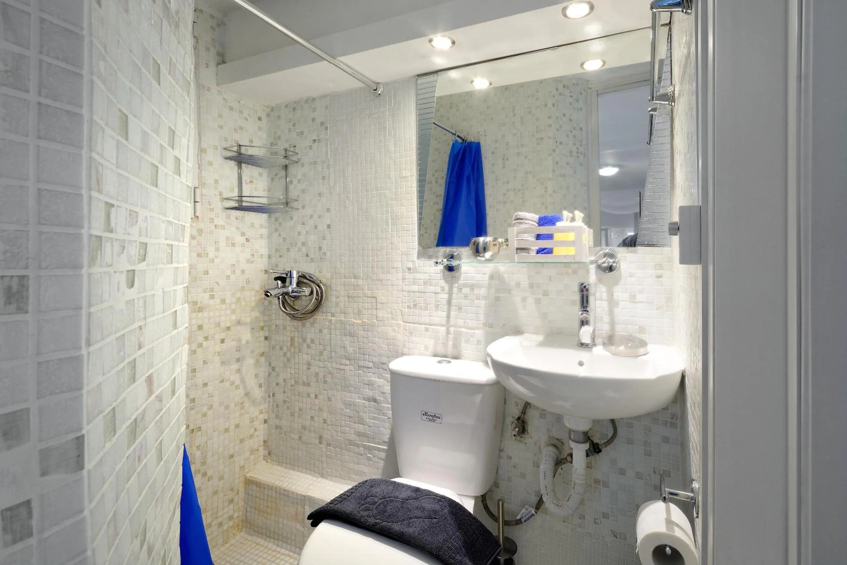 Toilet in Santorini Style in Athens, Greece