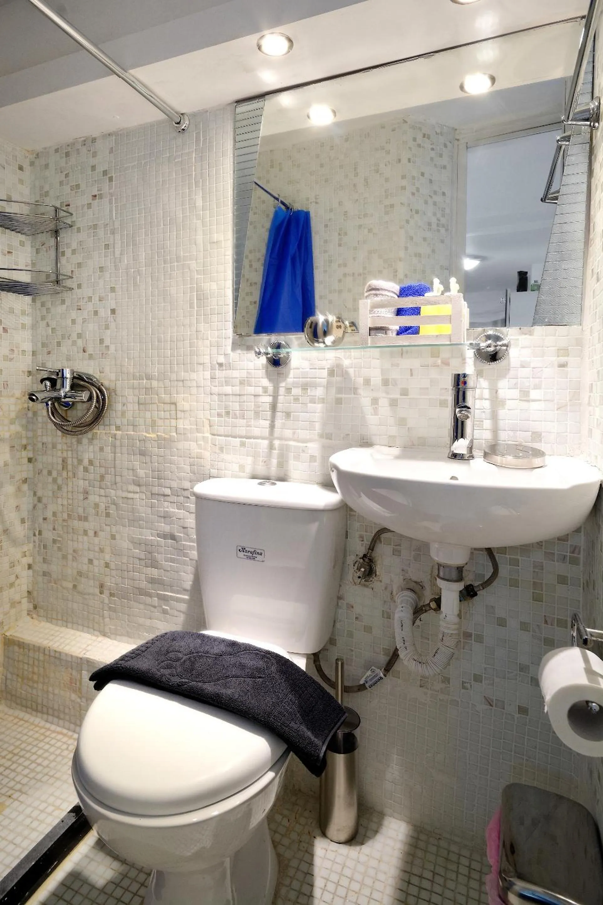 Toilet in Santorini Style in Athens, Greece