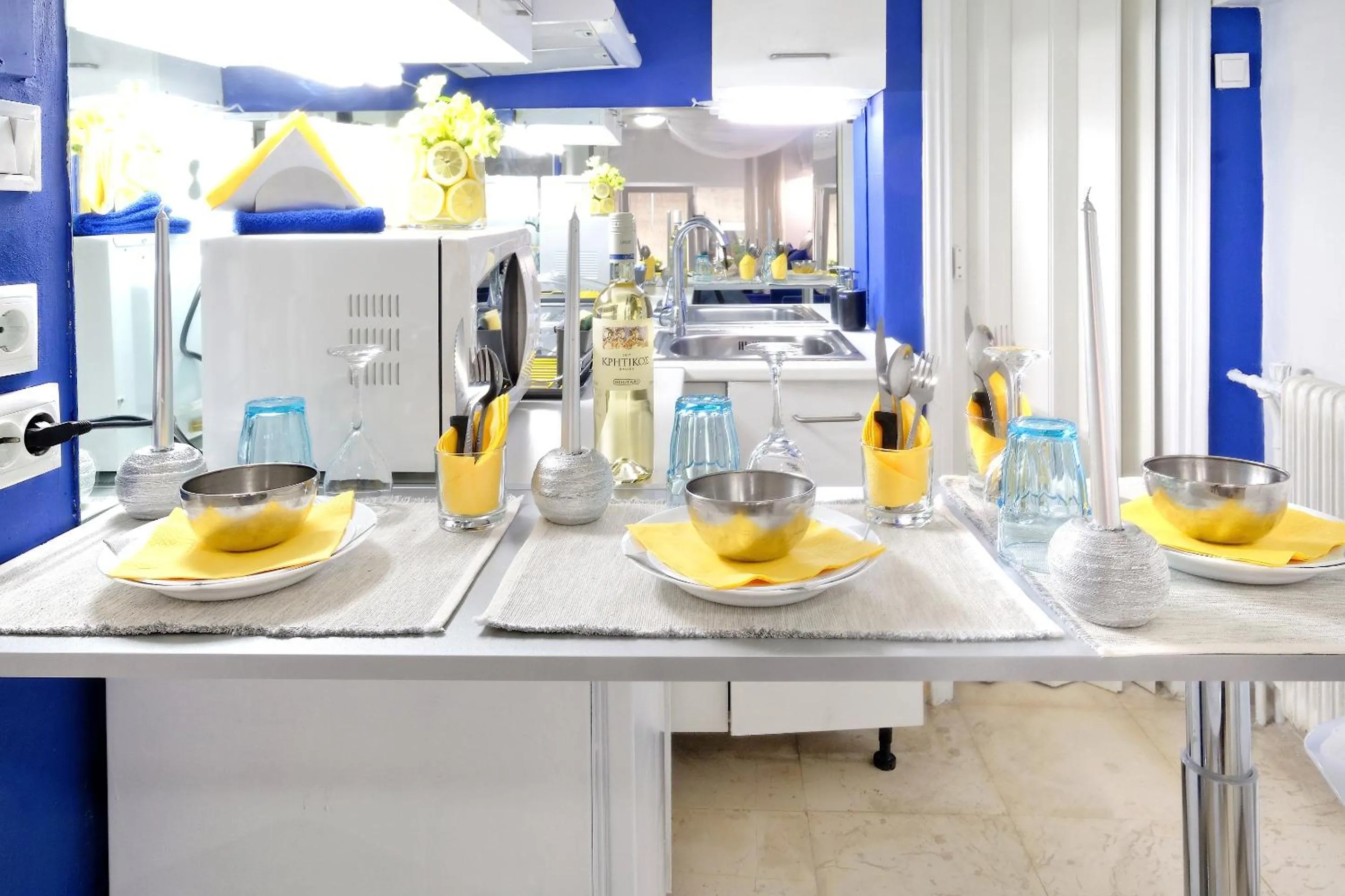 Kitchen or kitchenette in Santorini Style in Athens, Greece