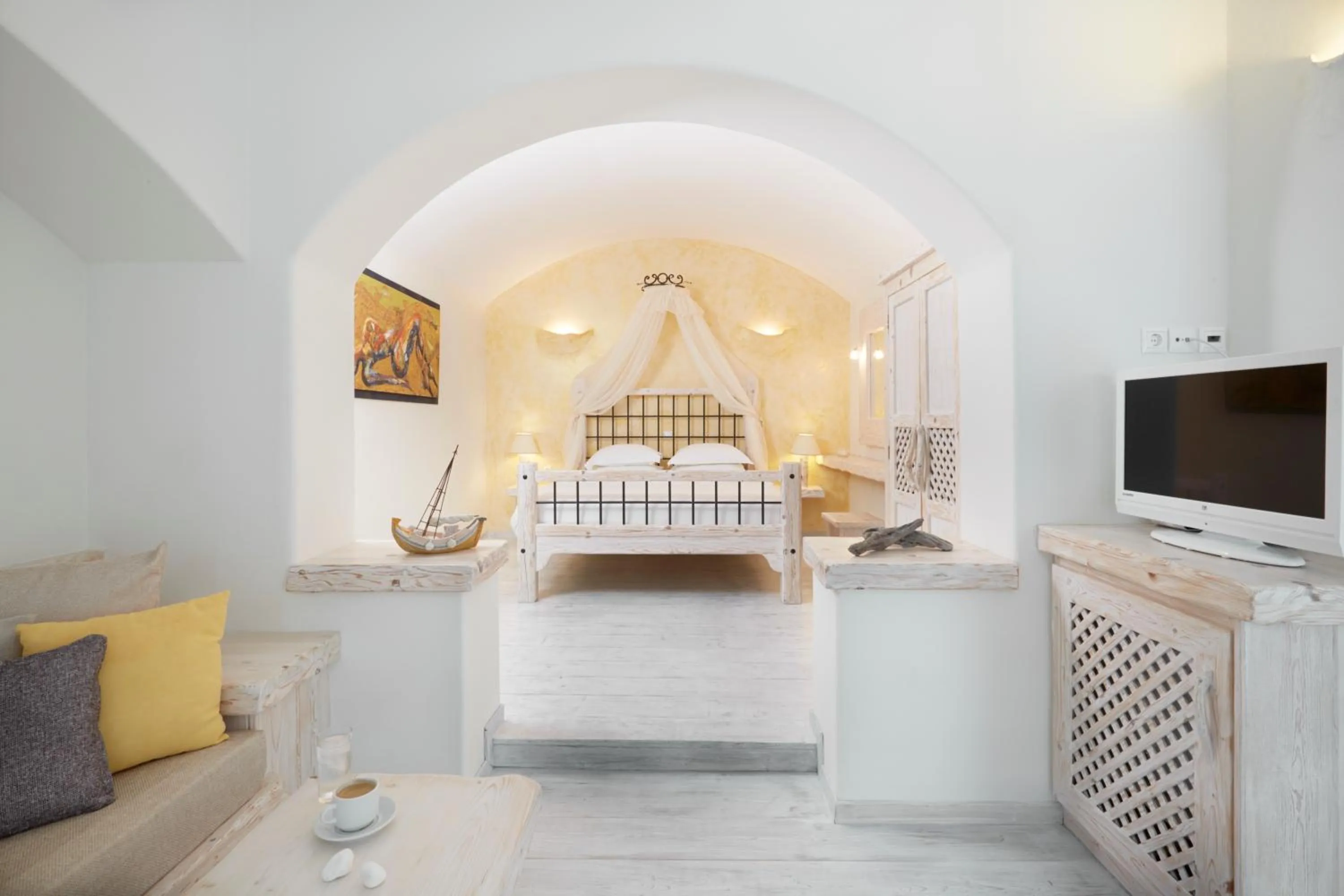 Bed in Athermi Suites - Adults Only