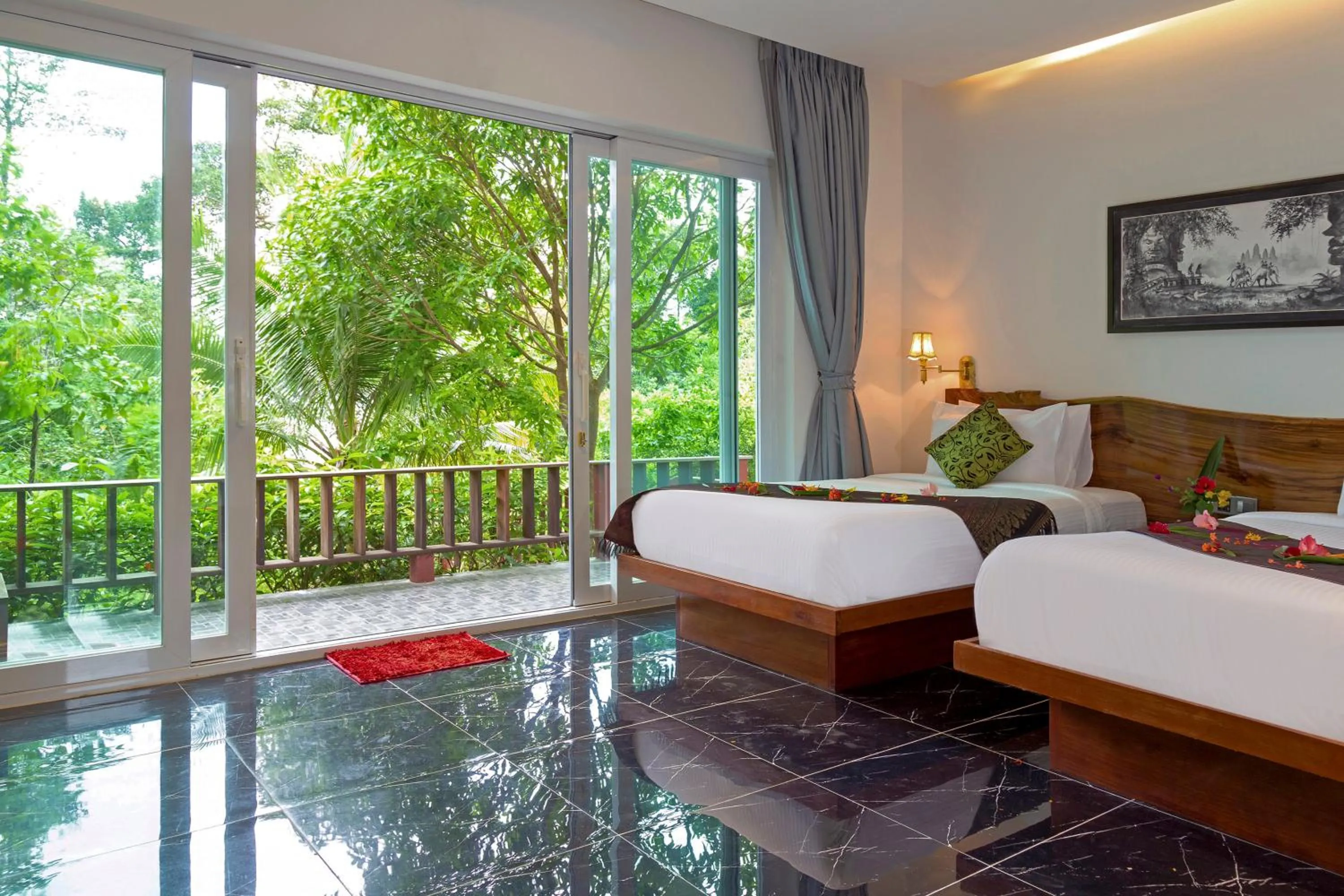 Bed in Pearl Beach Resort & Spa
