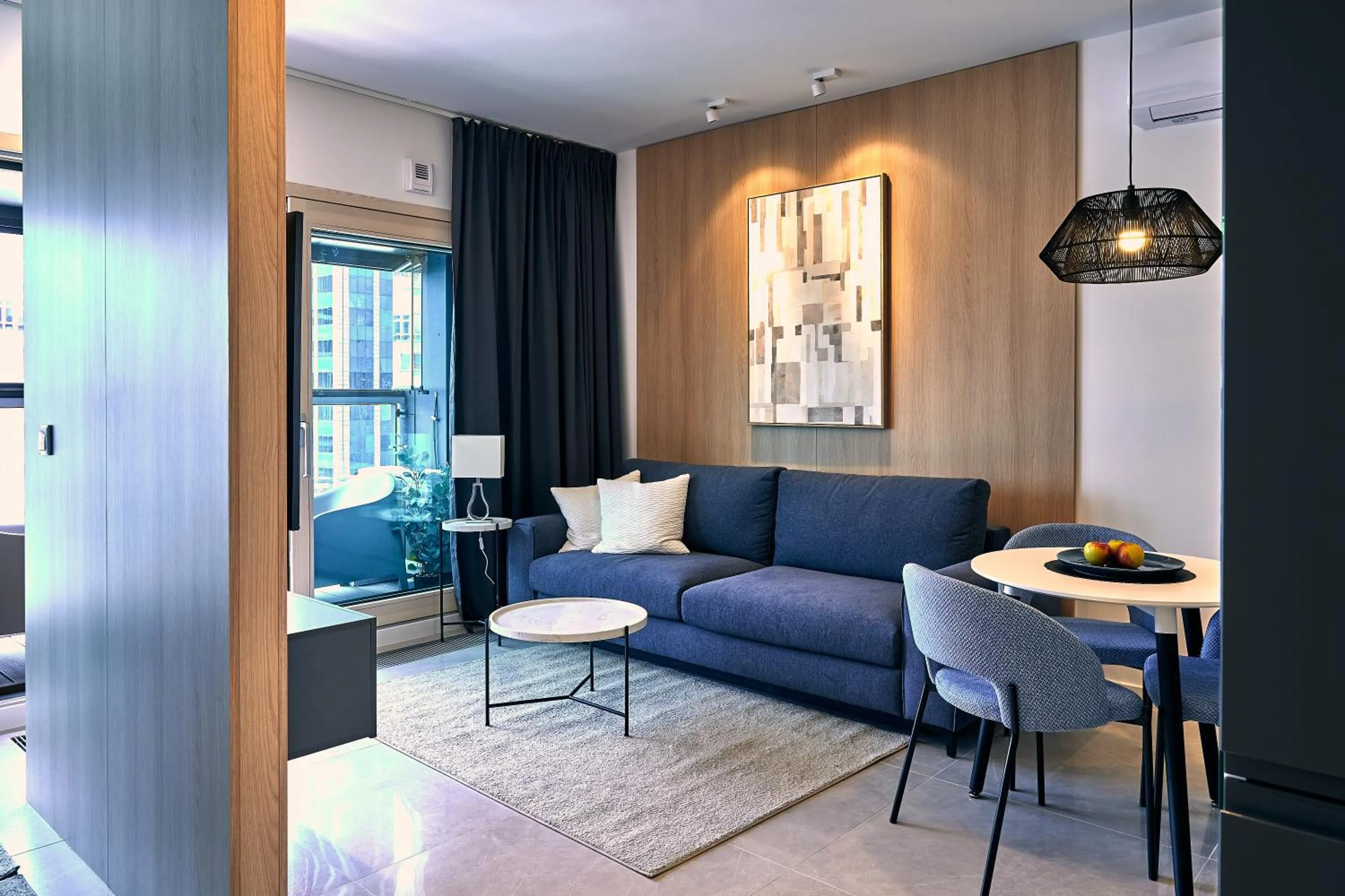 Living room in Mennica Central Apartments