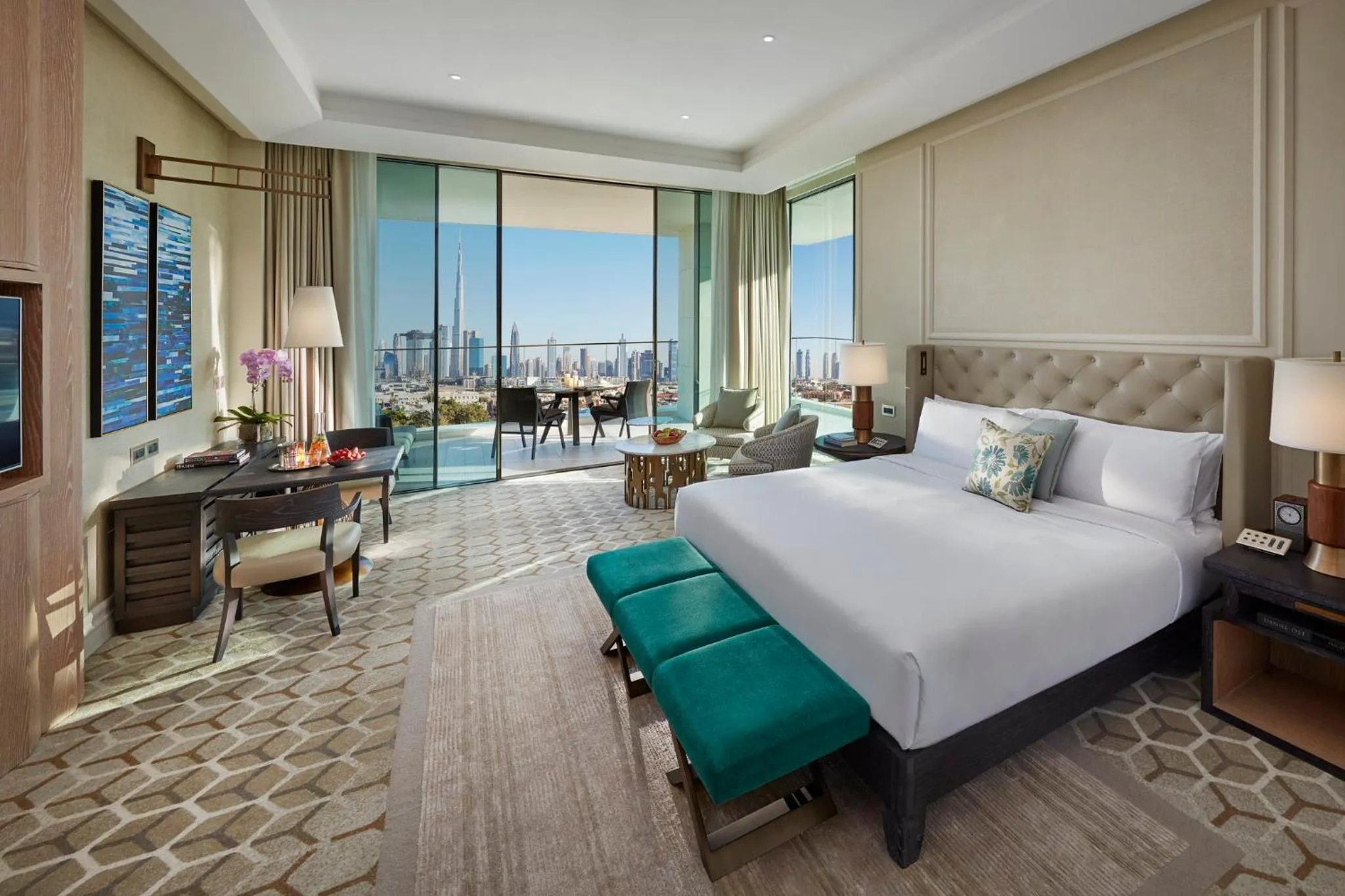 View (from property/room), Bed in Mandarin Oriental Jumeira, Dubai