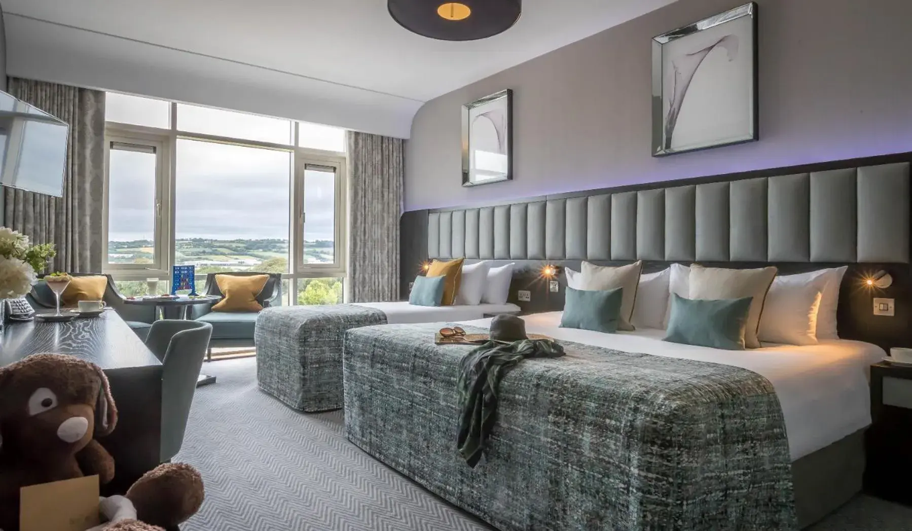 Shower, Bed in Fota Island Hotel and Spa Shower, Bed in Fota Island Hotel and Spa