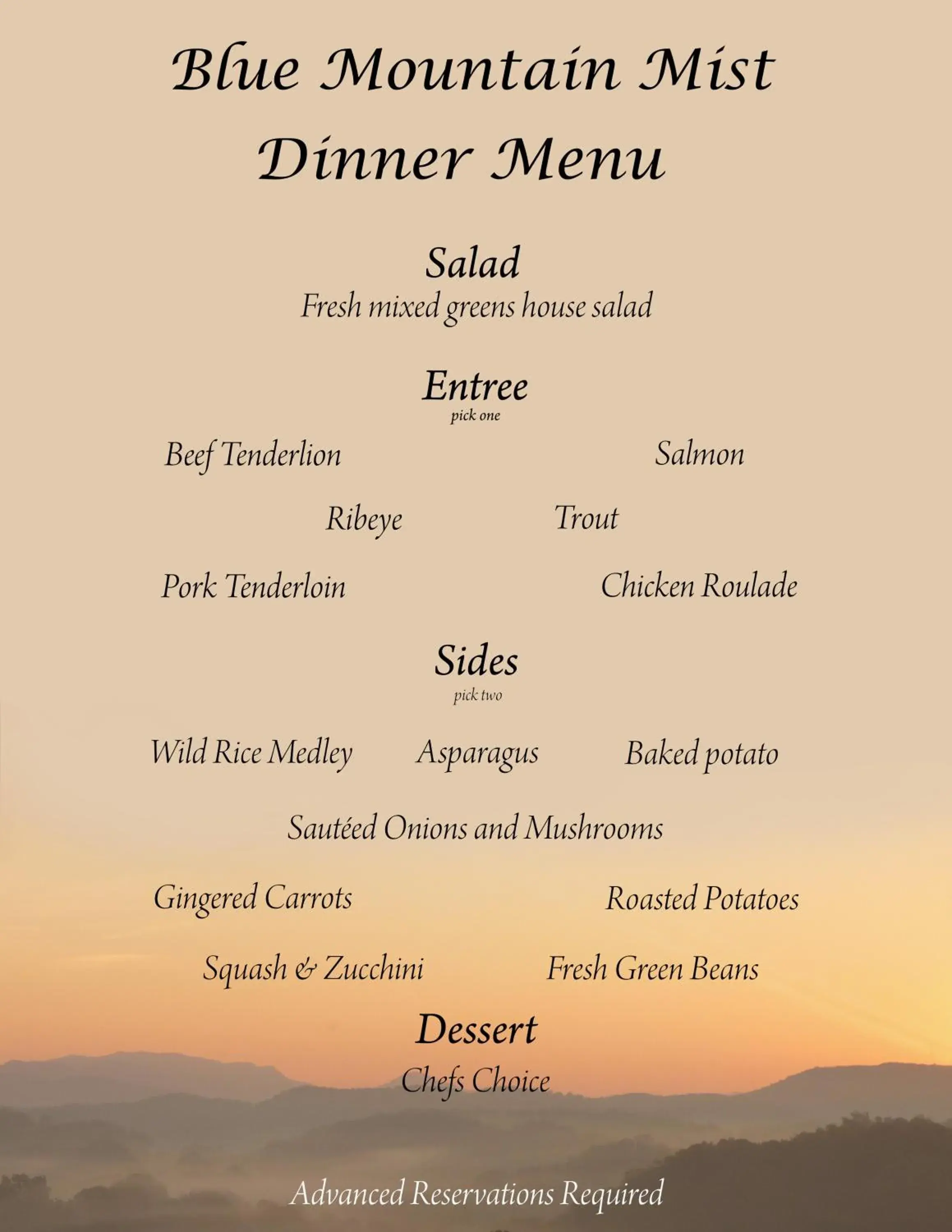 Restaurant/places to eat in Blue Mountain Mist Country Inn Restaurant/places to eat in Blue Mountain Mist Country Inn