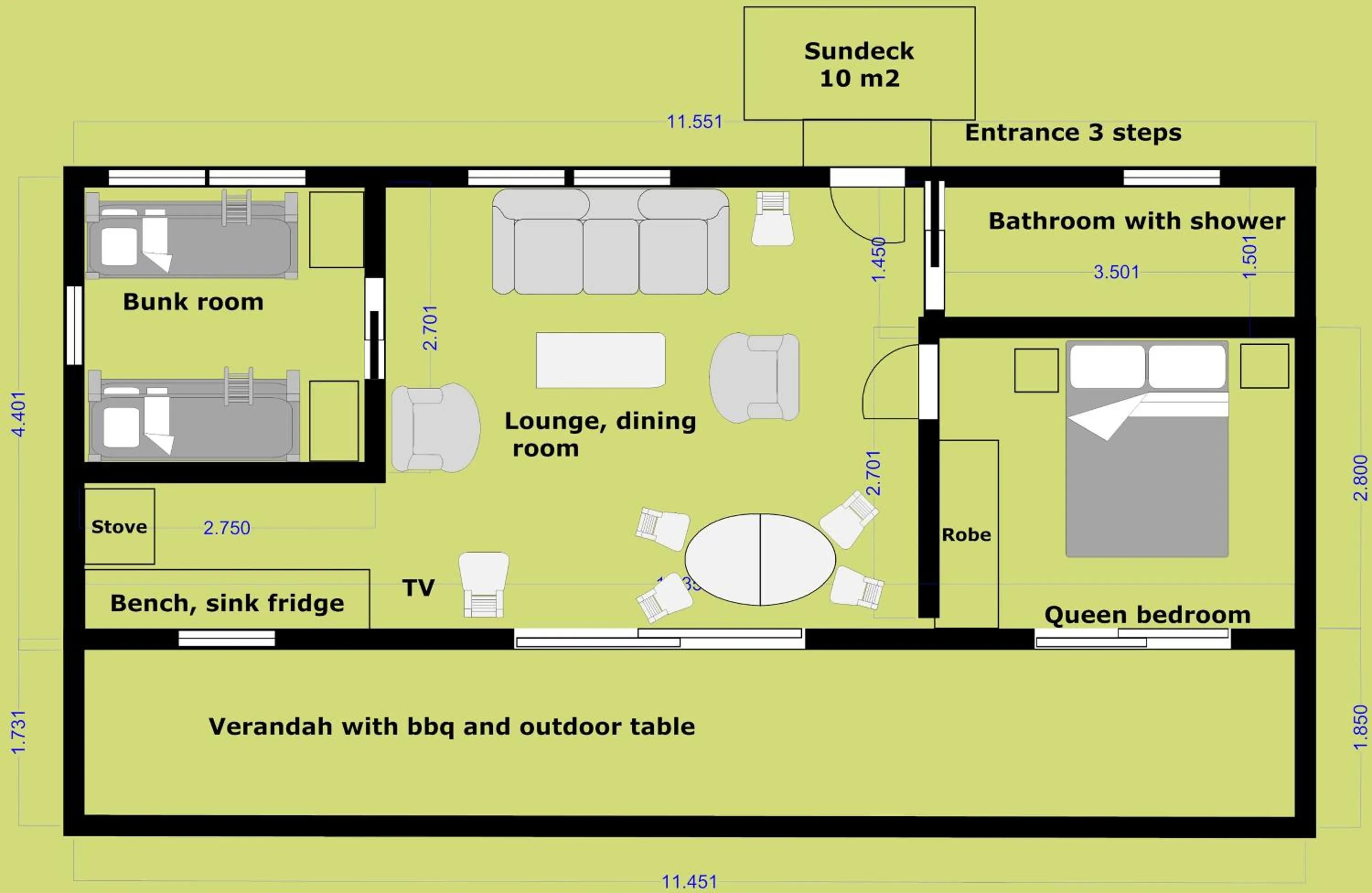 Floor plan in Starline Alpacas Farmstay Resort