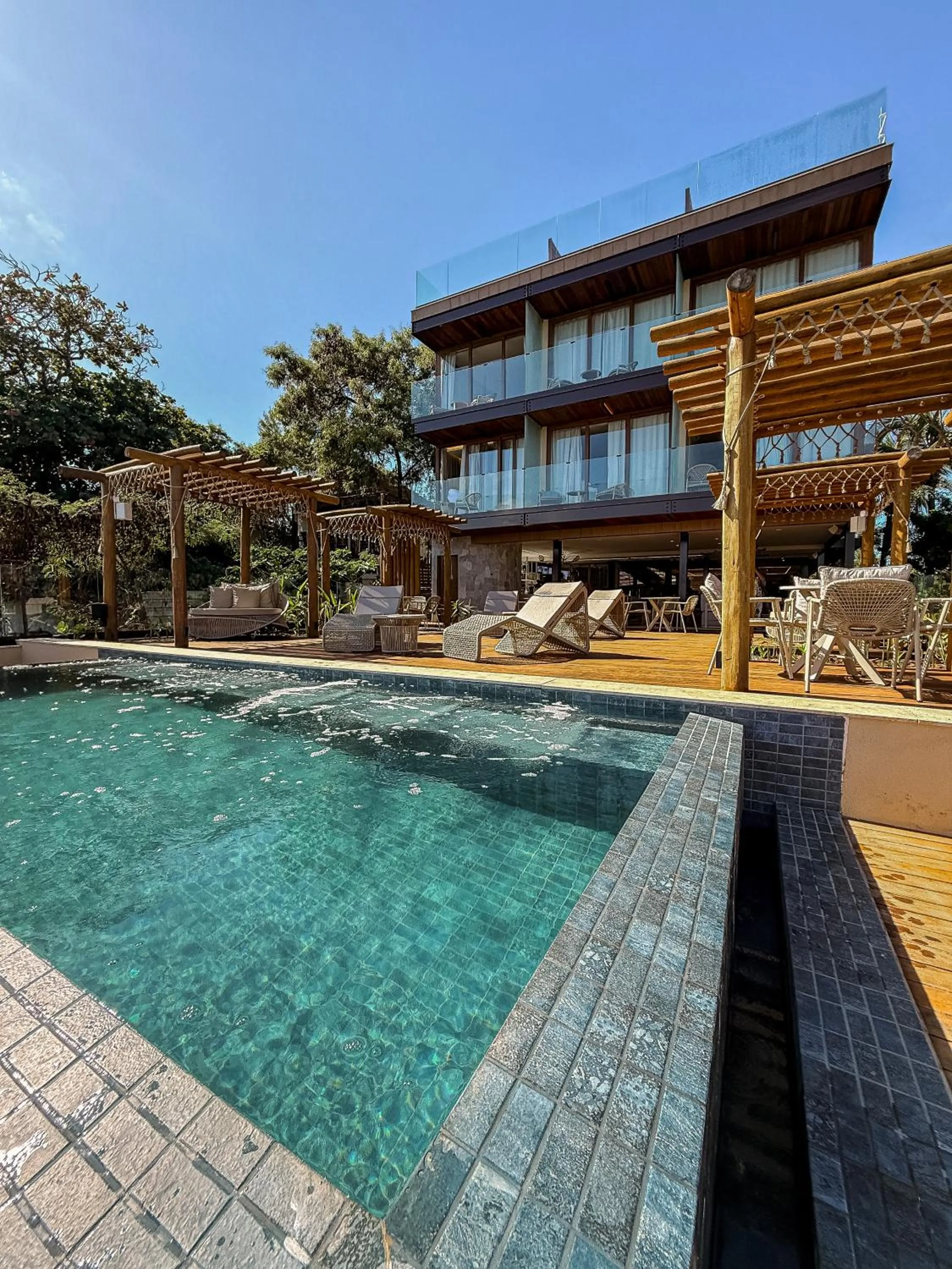 Pool view in Pousada Filó