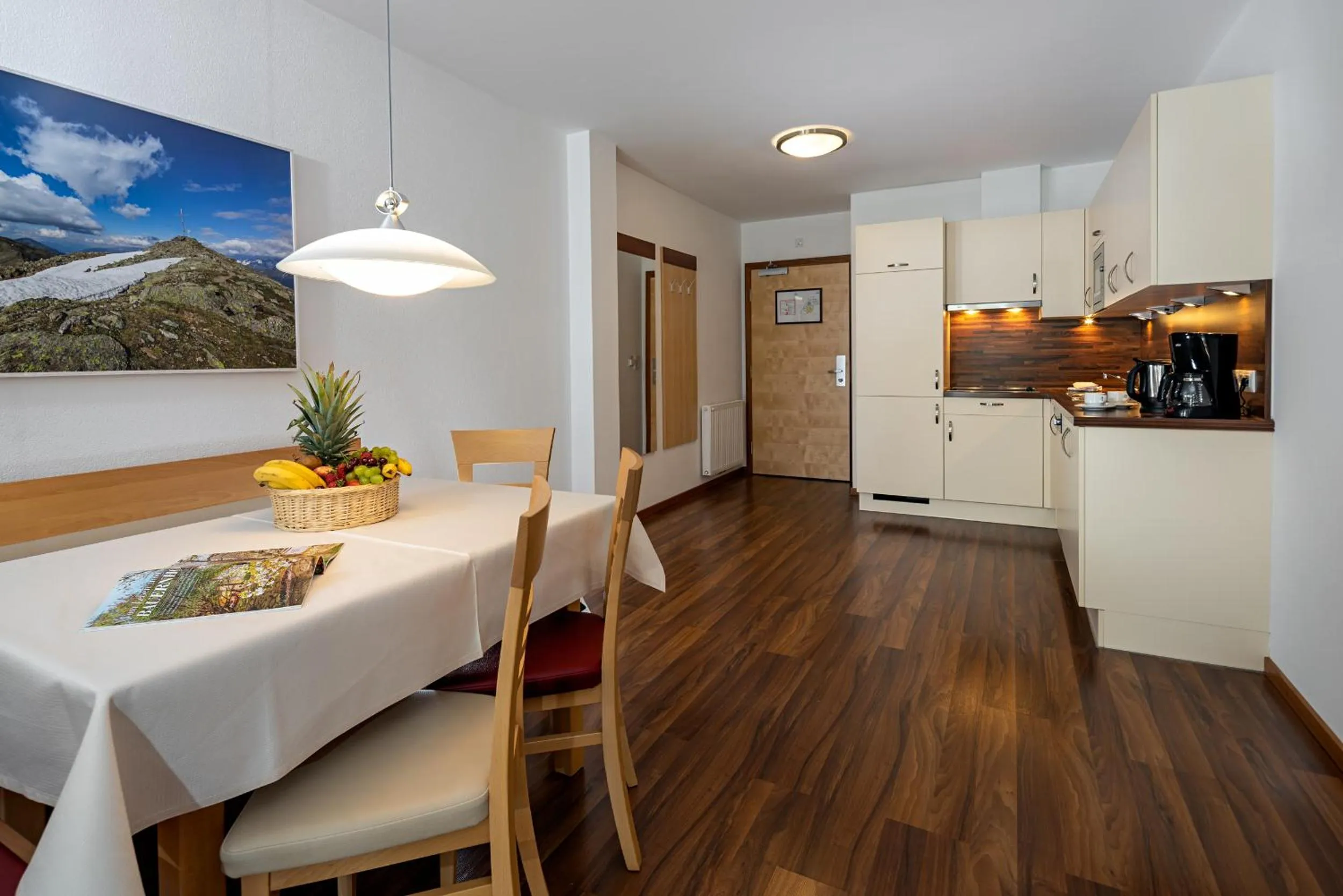 Kitchen or kitchenette in Apart-Hotel Aurora Fiss