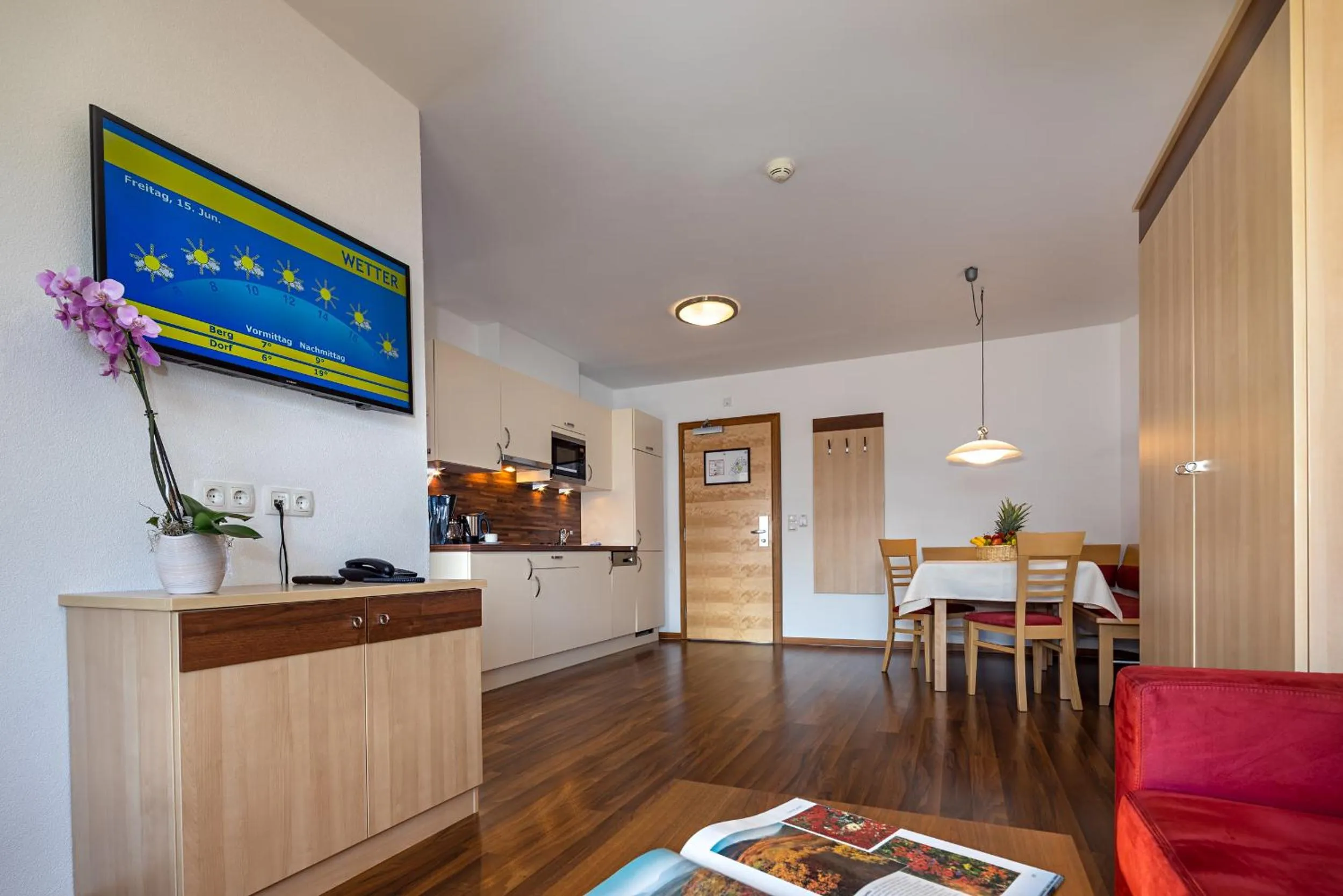 Kitchen or kitchenette in Apart-Hotel Aurora Fiss