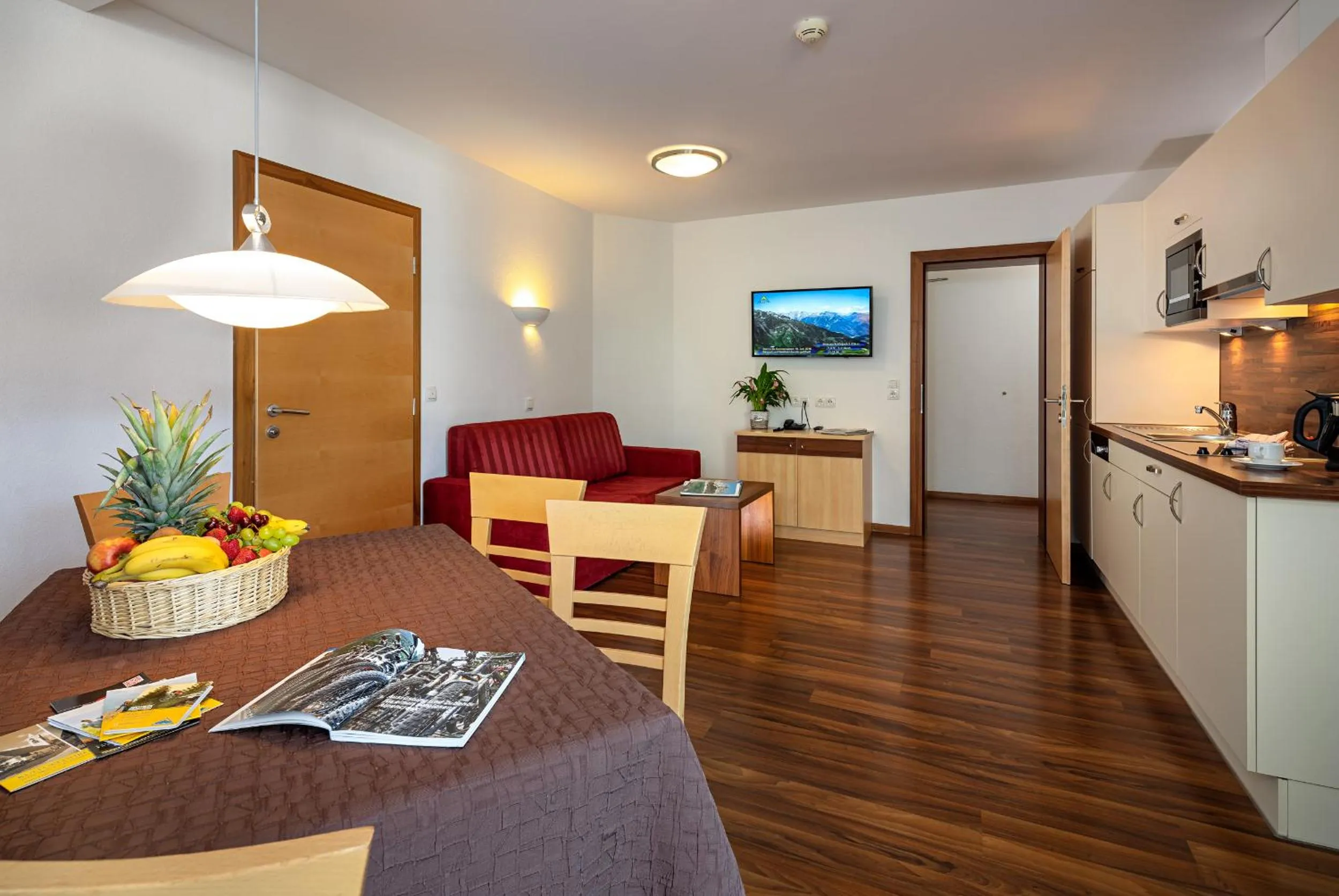 Kitchen or kitchenette in Apart-Hotel Aurora Fiss