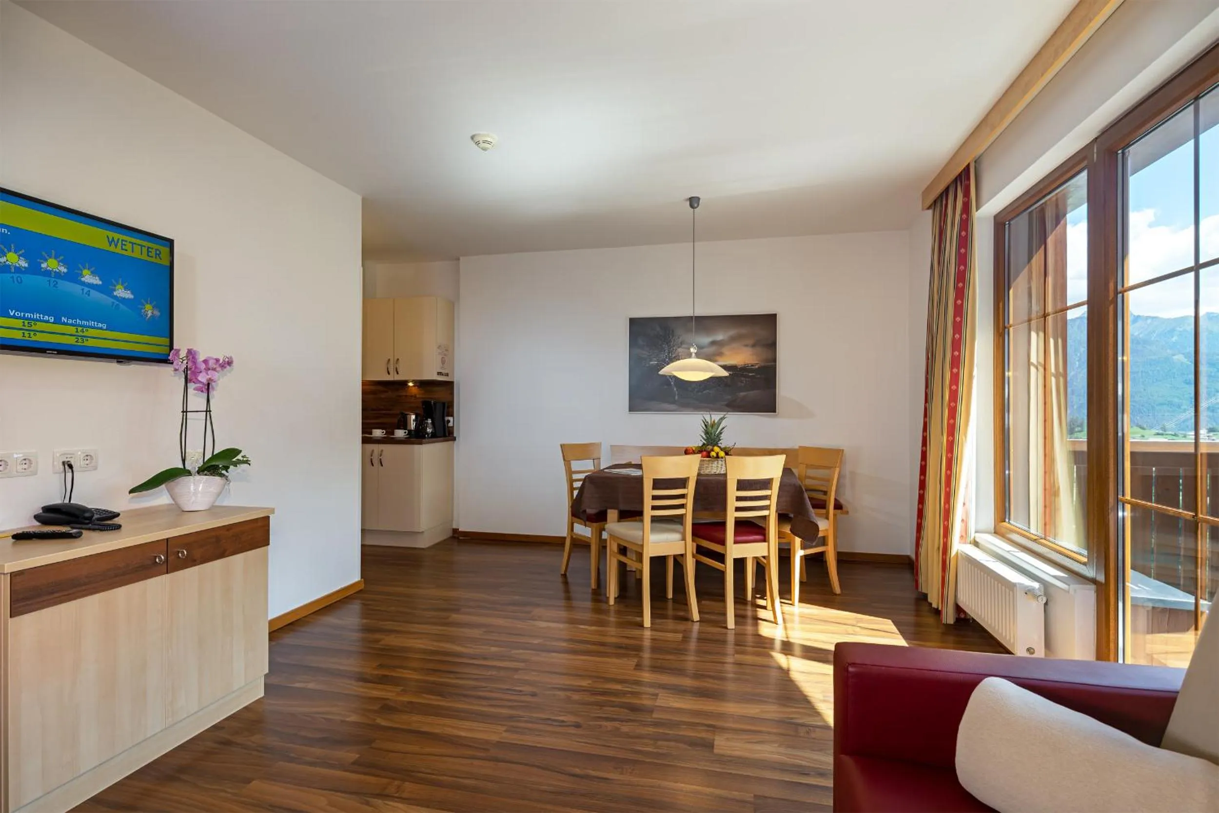 Kitchen or kitchenette in Apart-Hotel Aurora Fiss