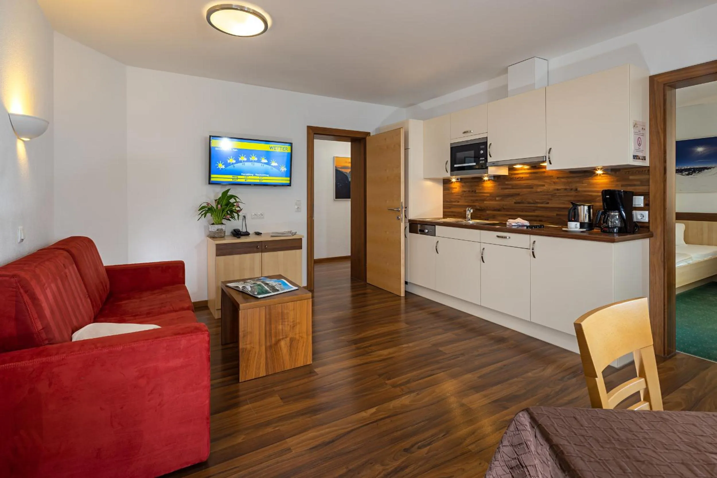 Kitchen or kitchenette in Apart-Hotel Aurora Fiss