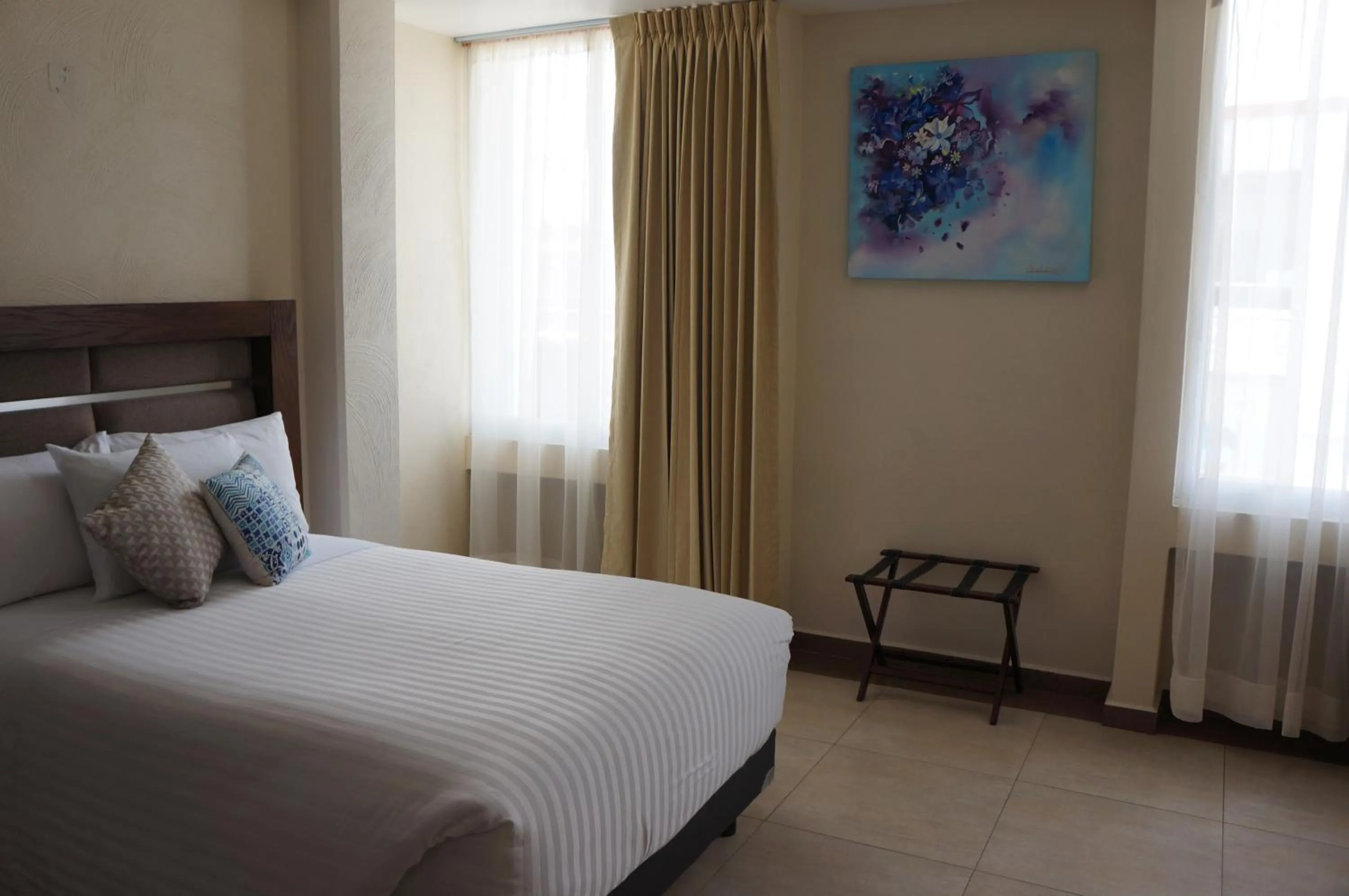 Bed in Hotel Mirante Tlaxcala