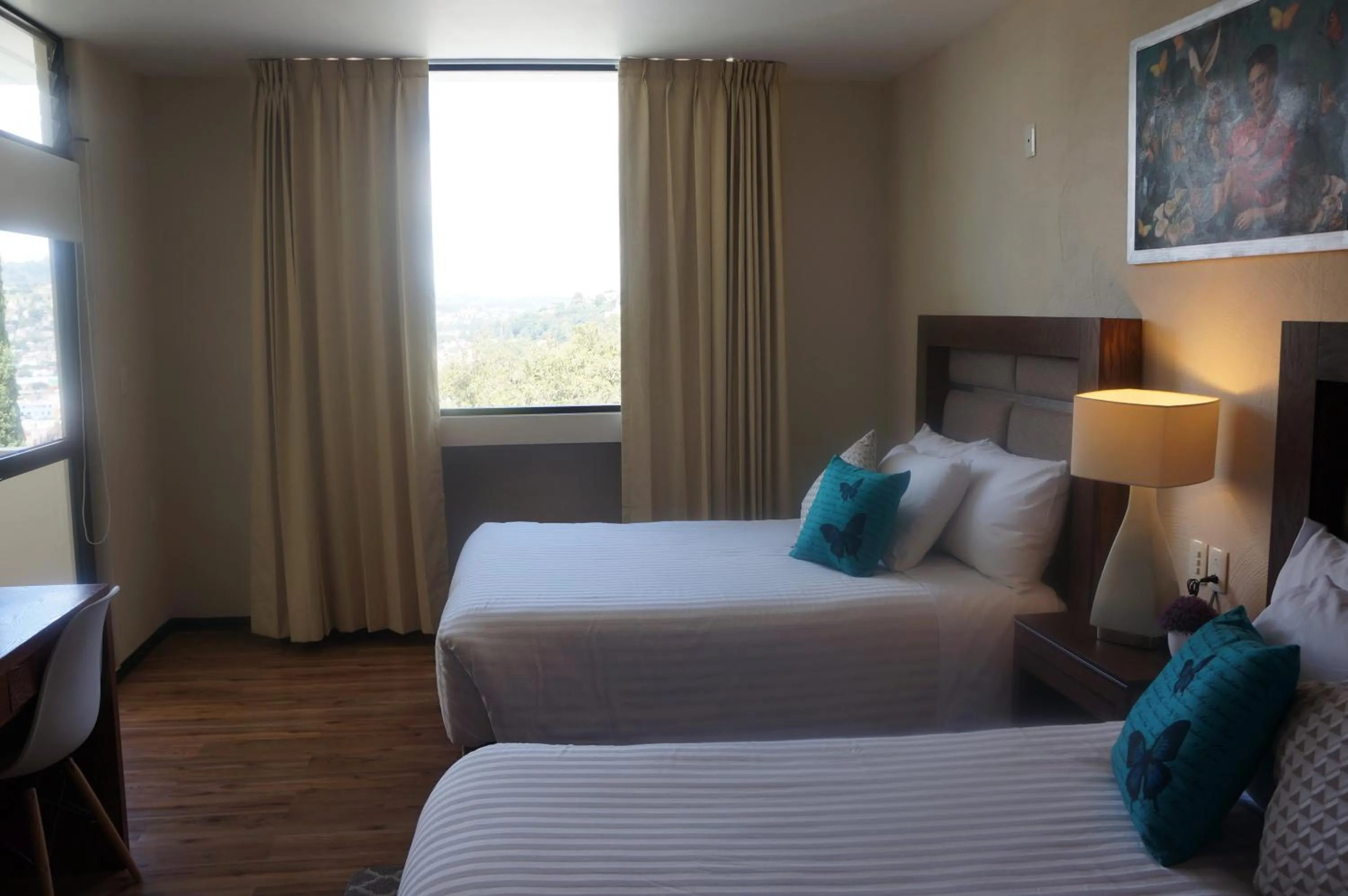 Bed in Hotel Mirante Tlaxcala