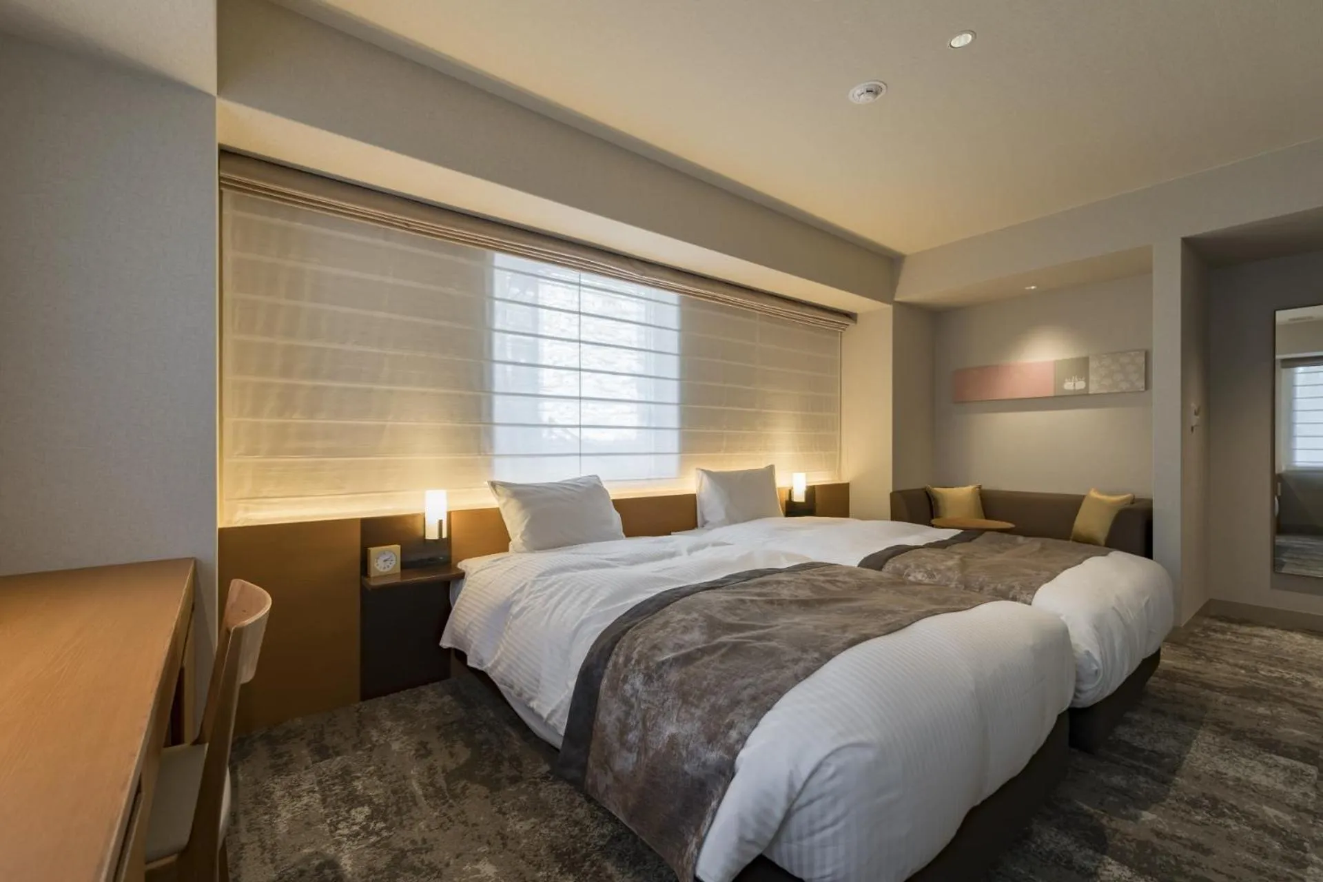 Bed in Kyoto Gion U-BELL Hotel