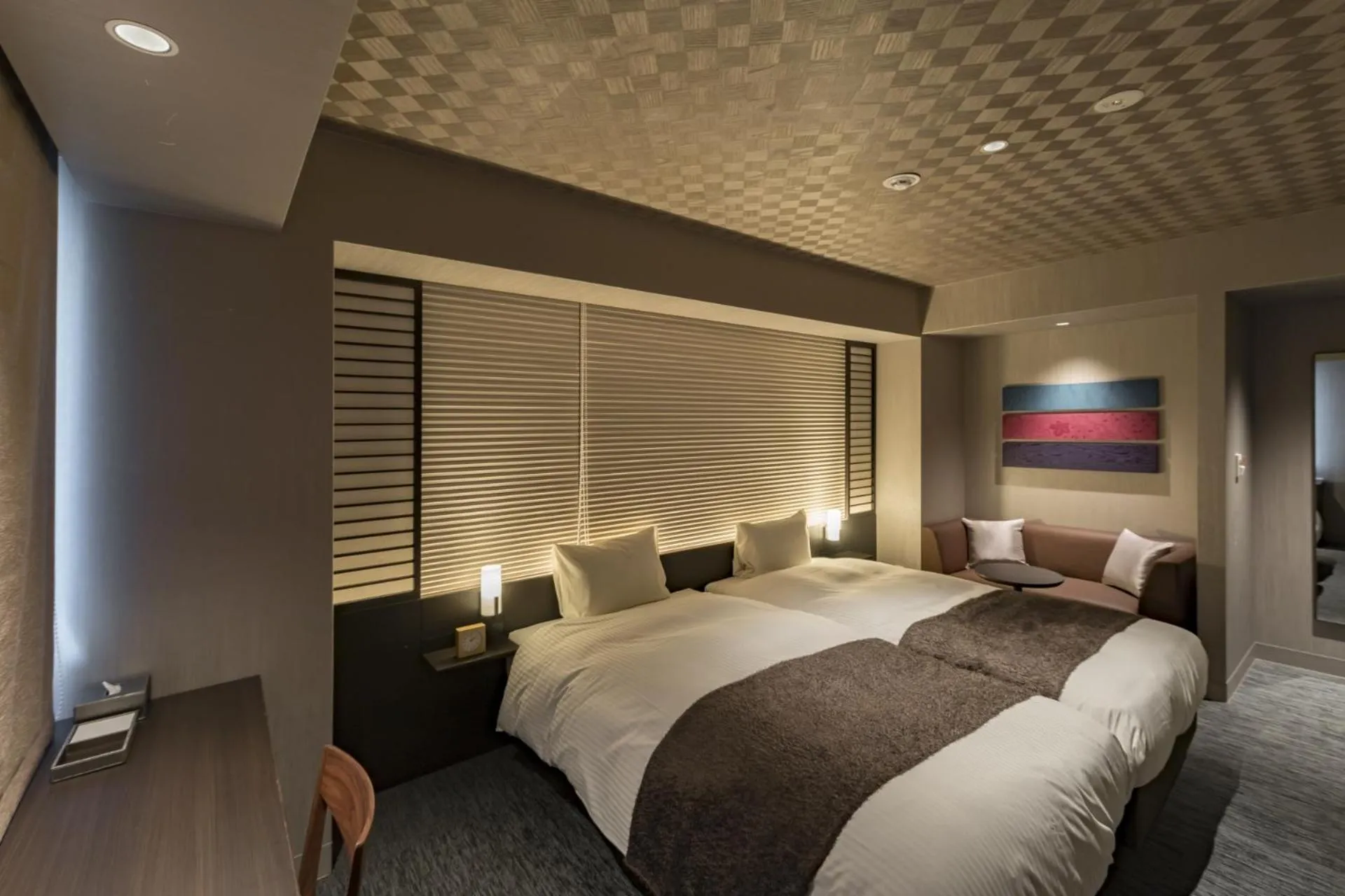 Bed in Kyoto Gion U-BELL Hotel