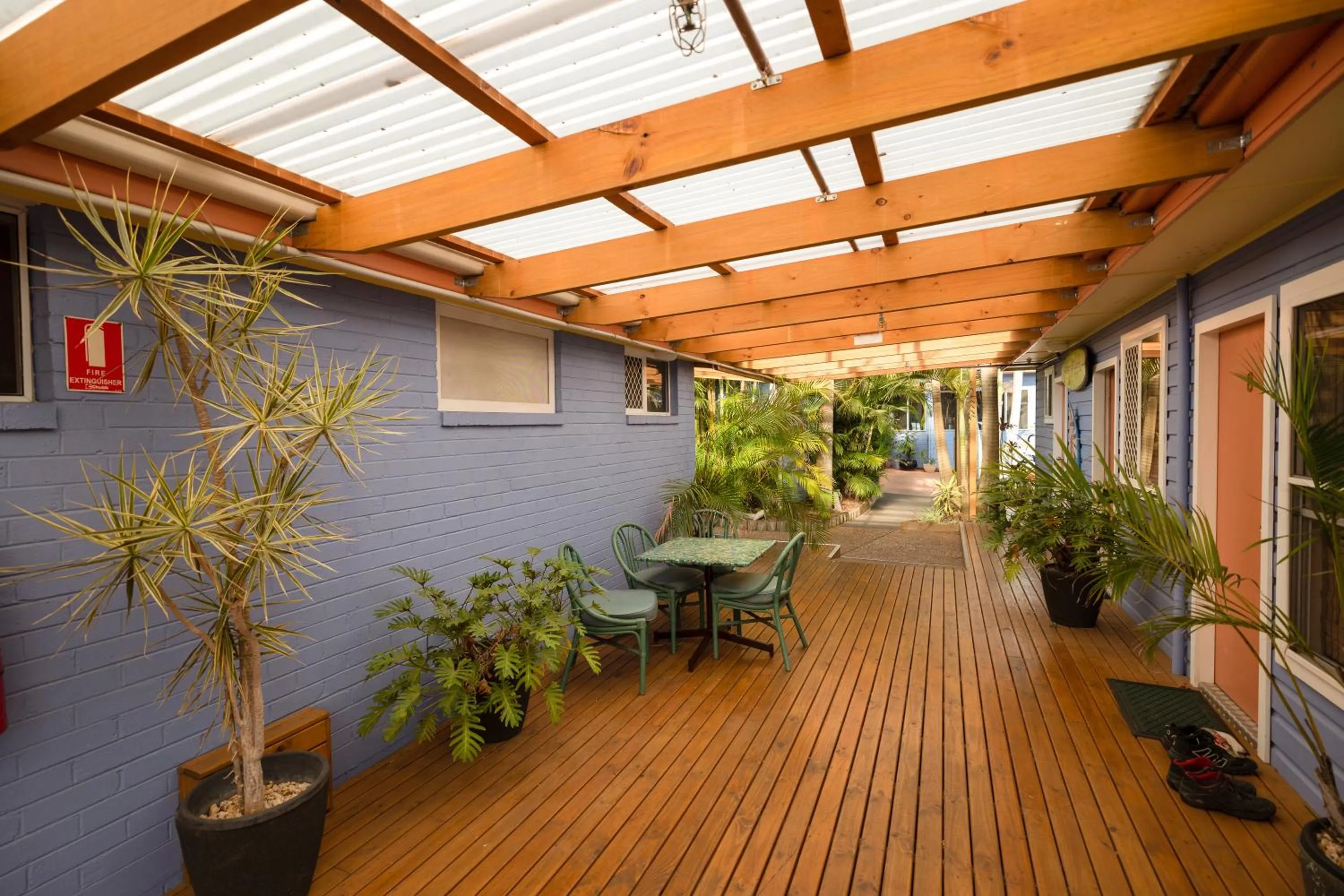 Patio in Ozzie Pozzie Backpackers