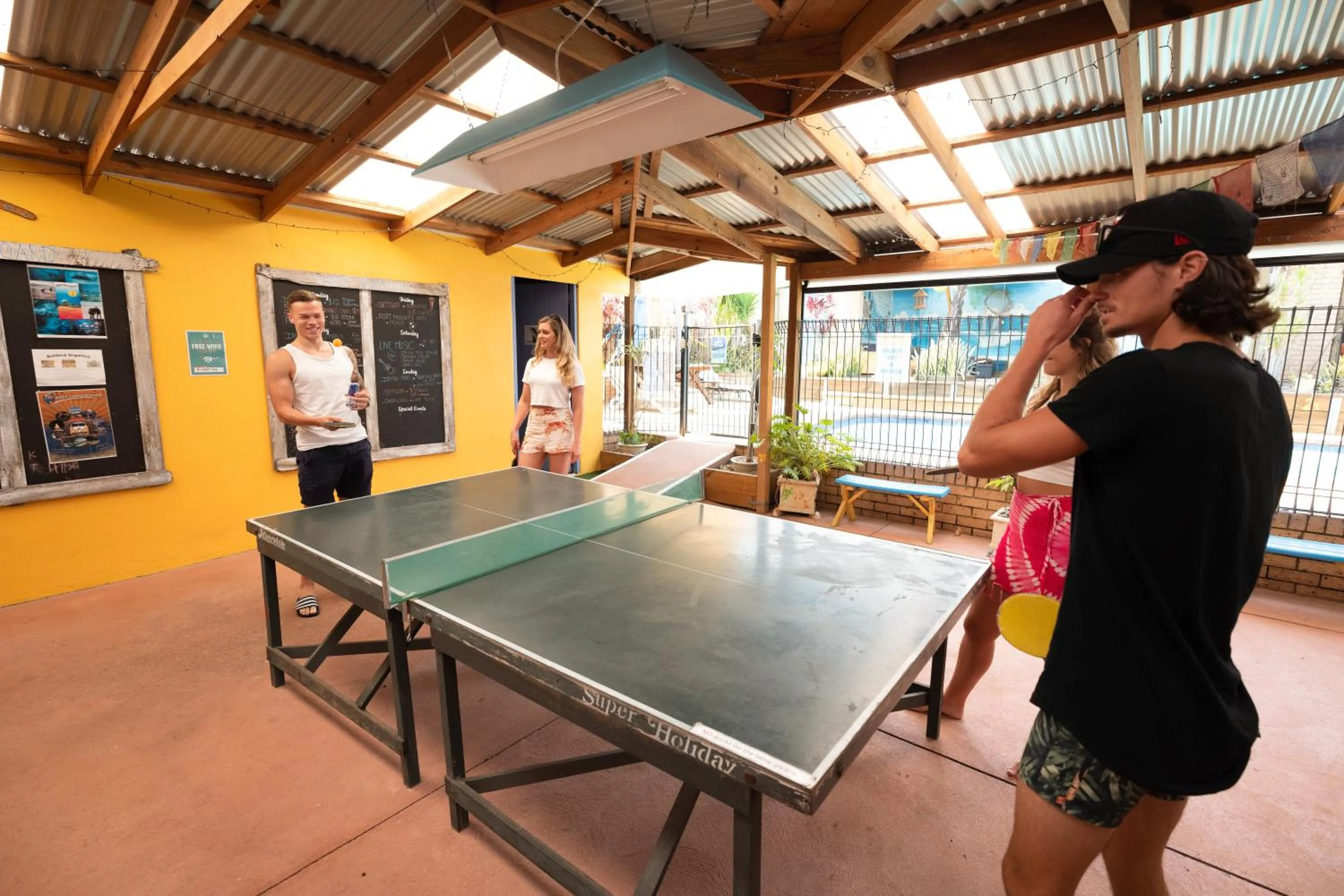 Table tennis in Ozzie Pozzie Backpackers