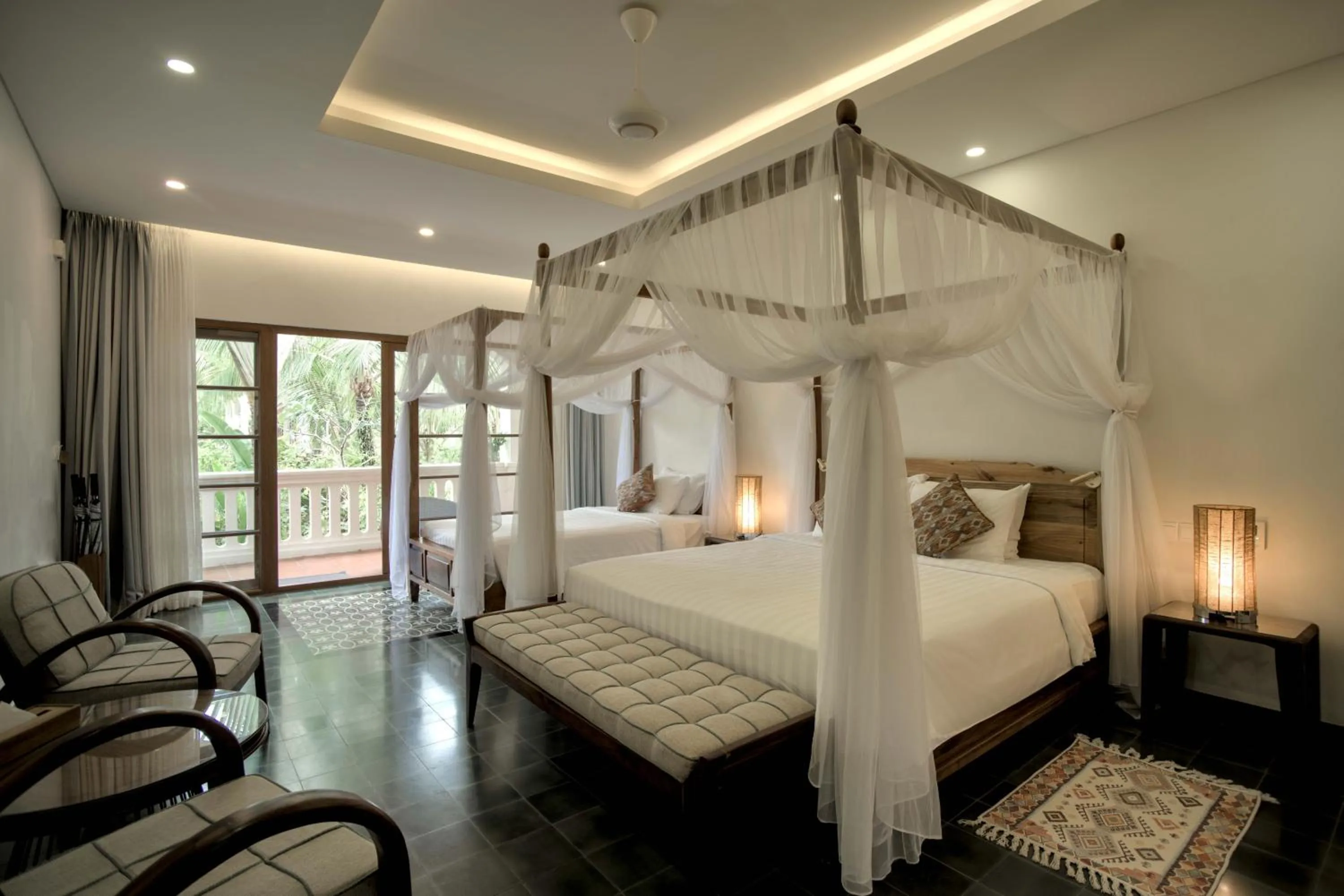Bed in Cassia Cottage Resort and Spa