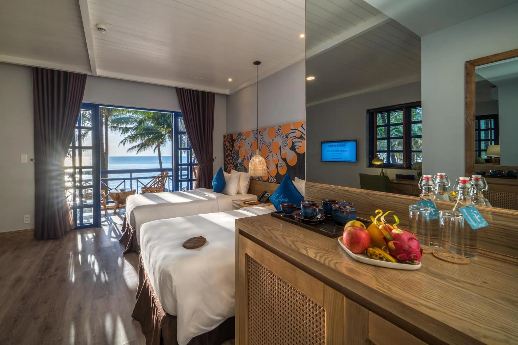 Bed in L'Azure Resort and Spa