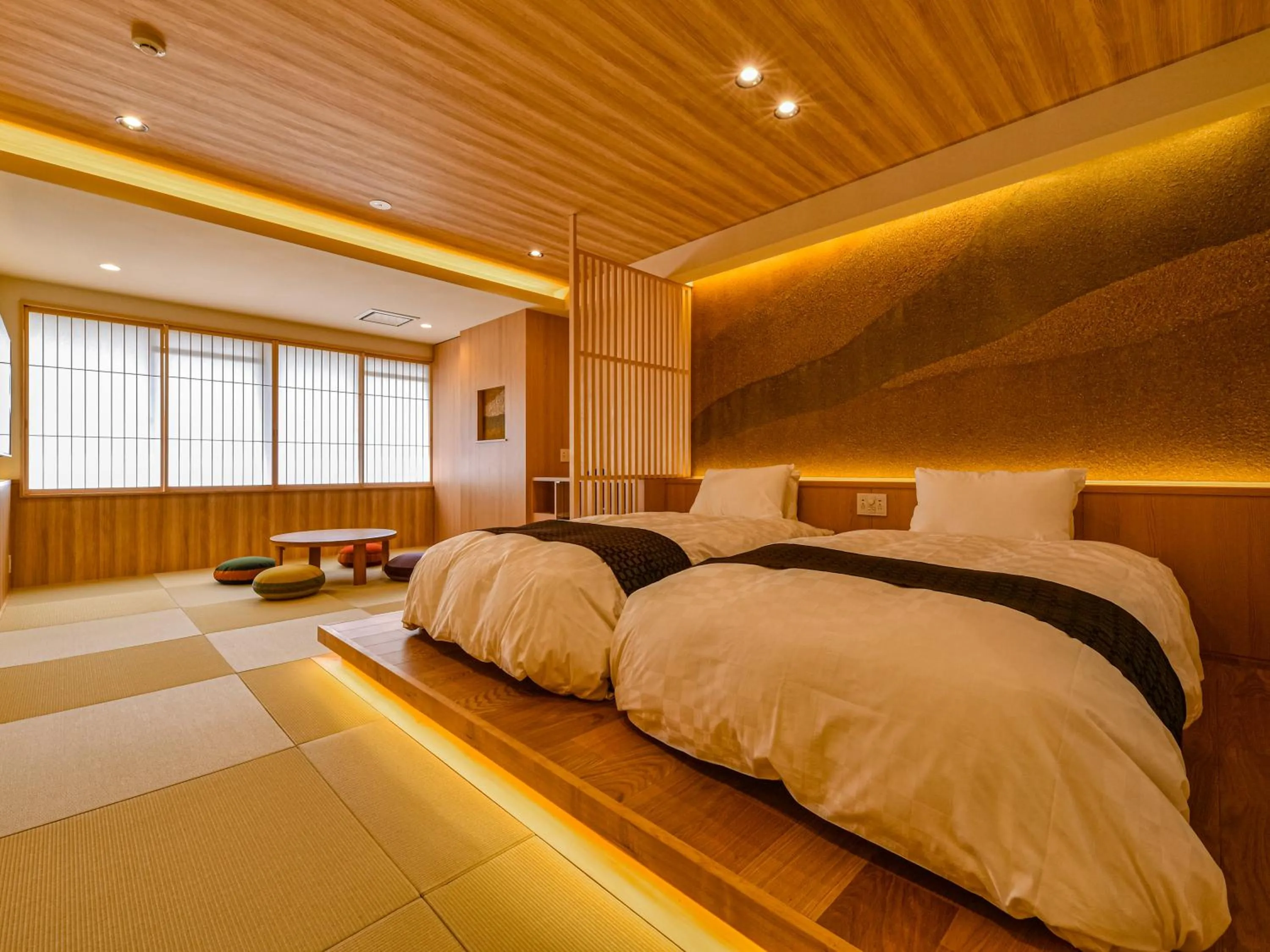 Bed in Hokuriku Fukui Awara Onsen Mimatsu