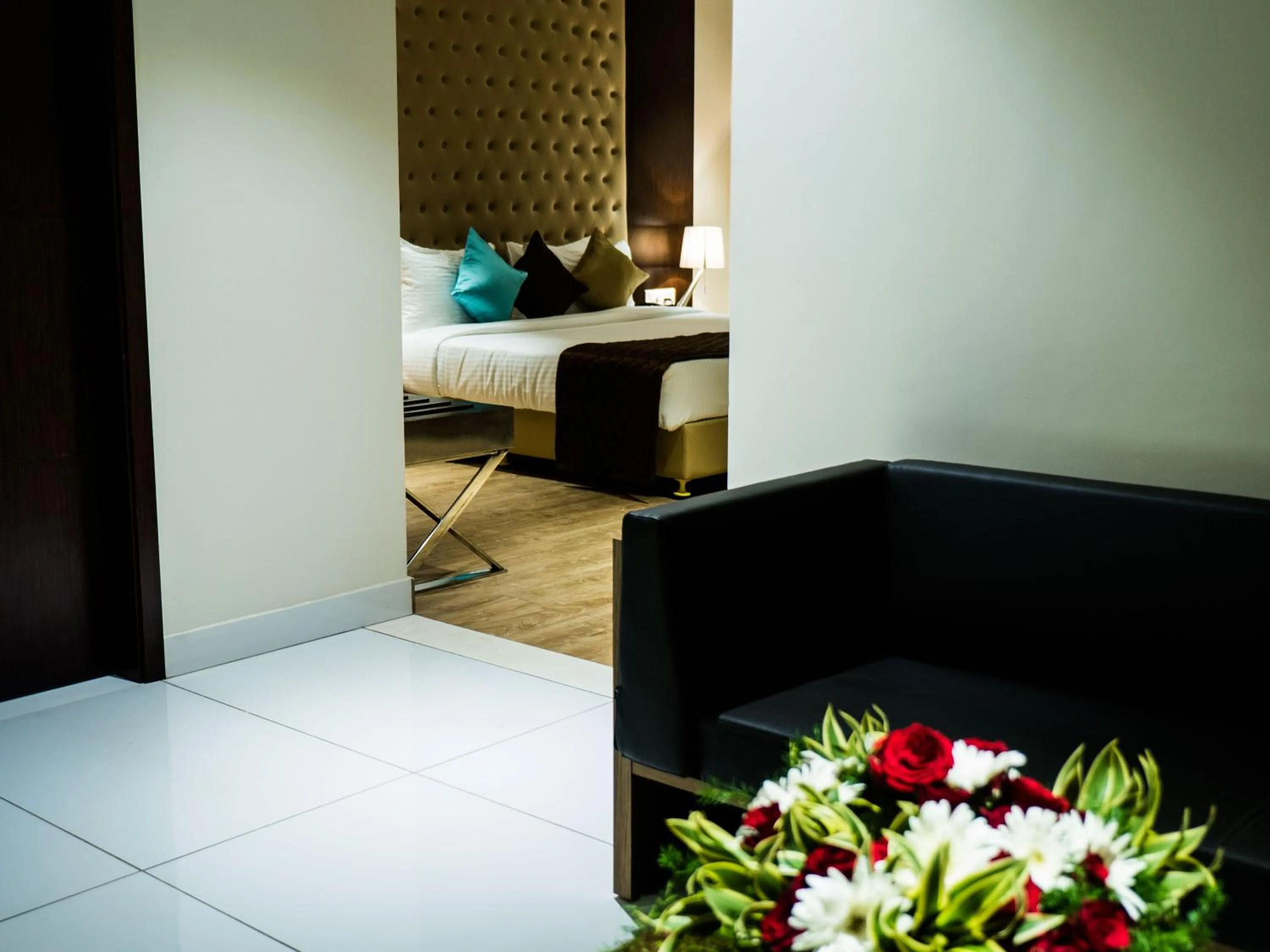 Living room, Bed in Grand Ashok