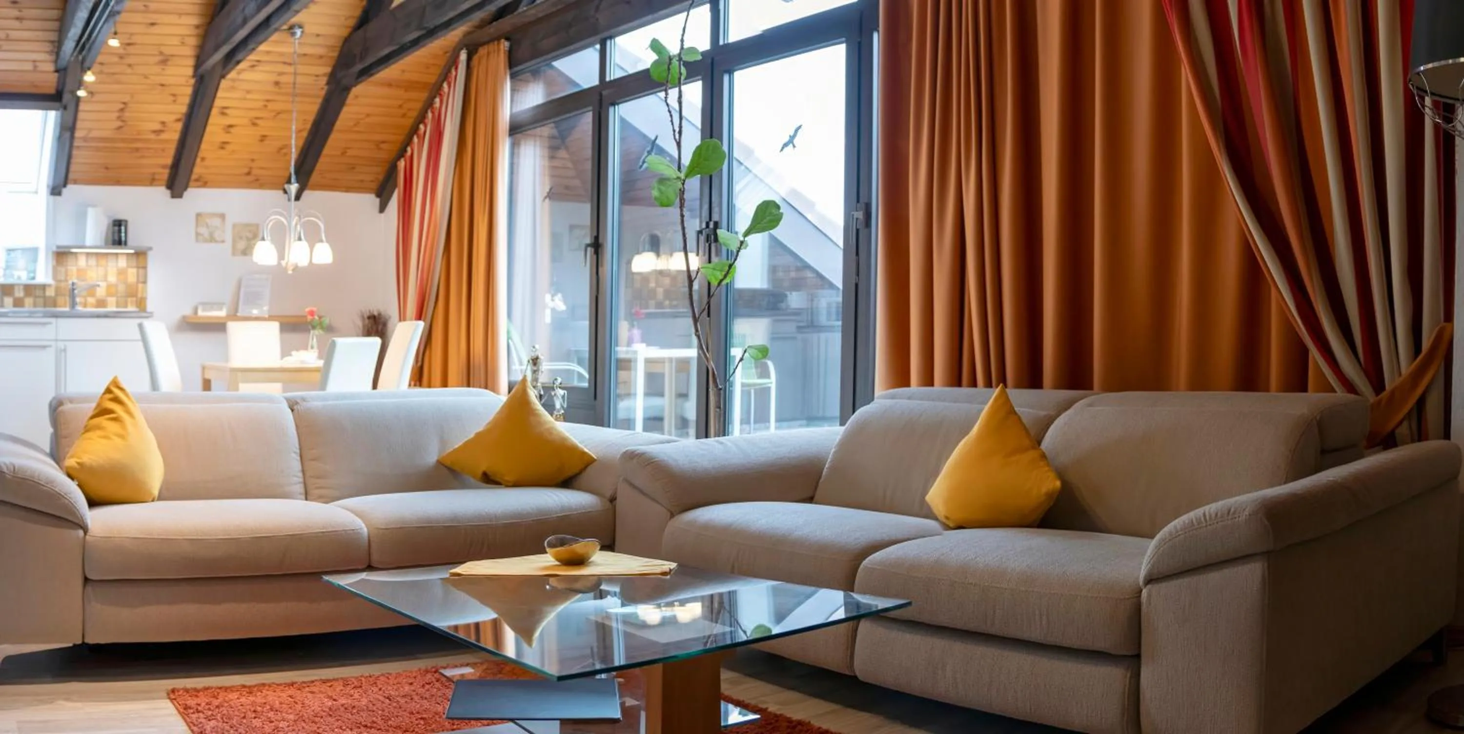 Living room in Haus Roseneck mit gratis Zugang zur Jod-Sole-Therme