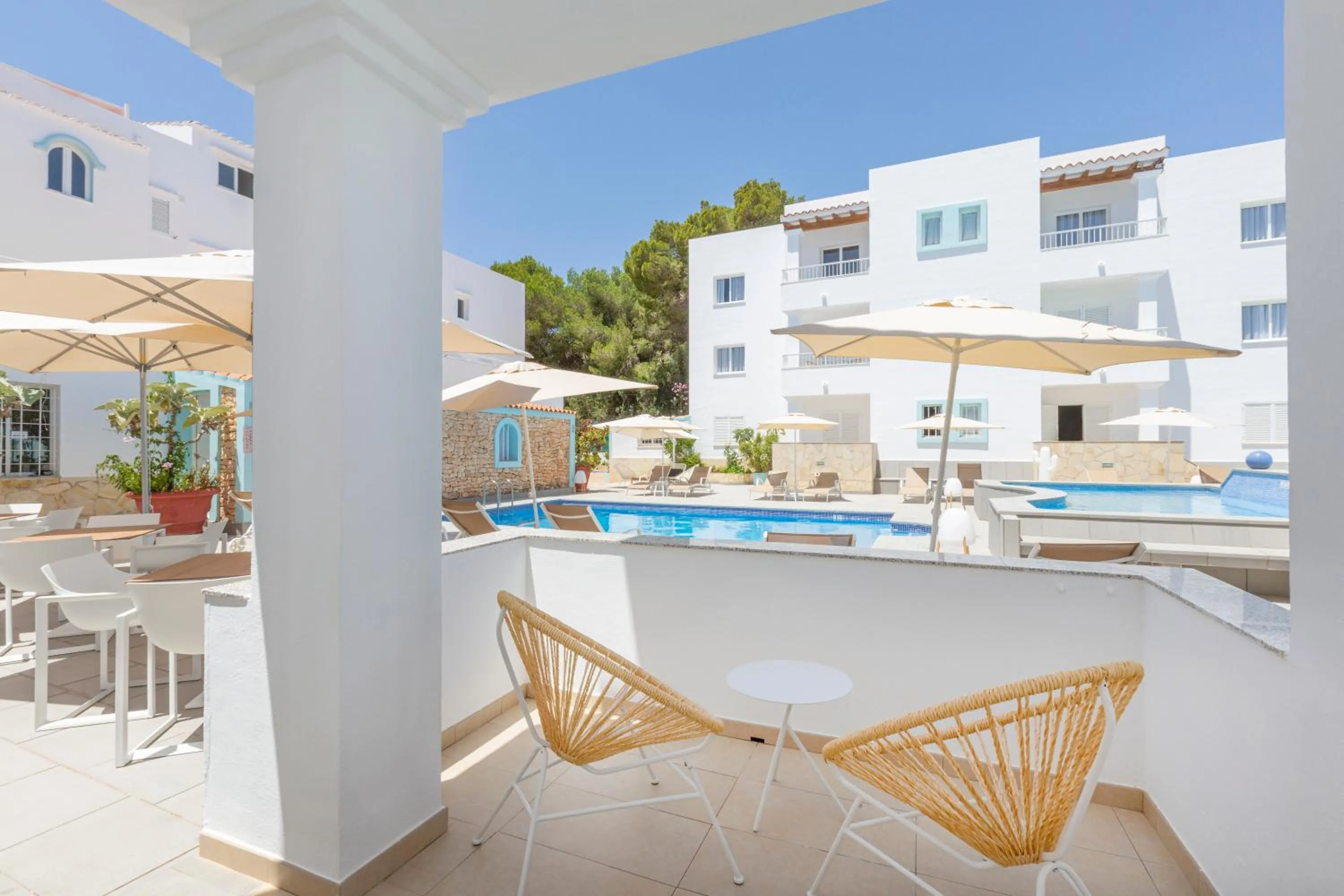 Pool view in Apartamentos Los Arcos