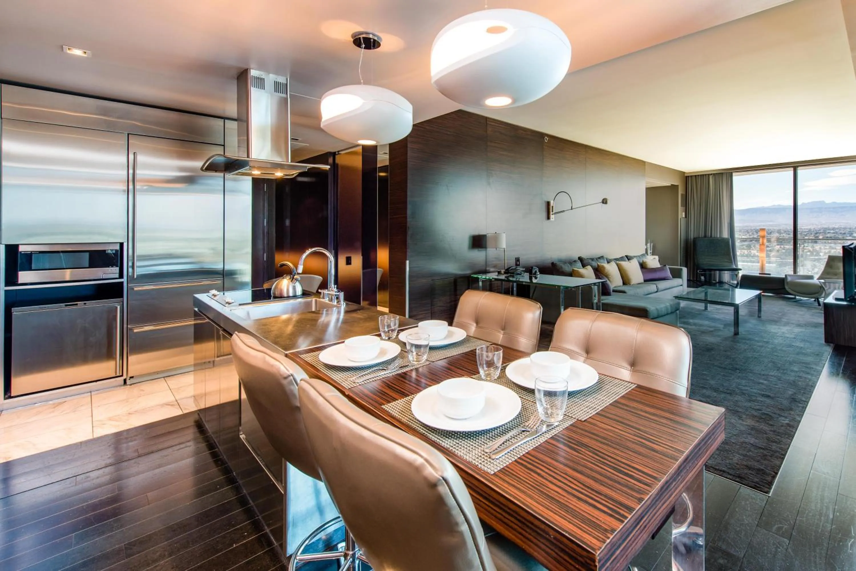 Kitchen or kitchenette in Palms Place One Bedroom Suite 1220 sqft