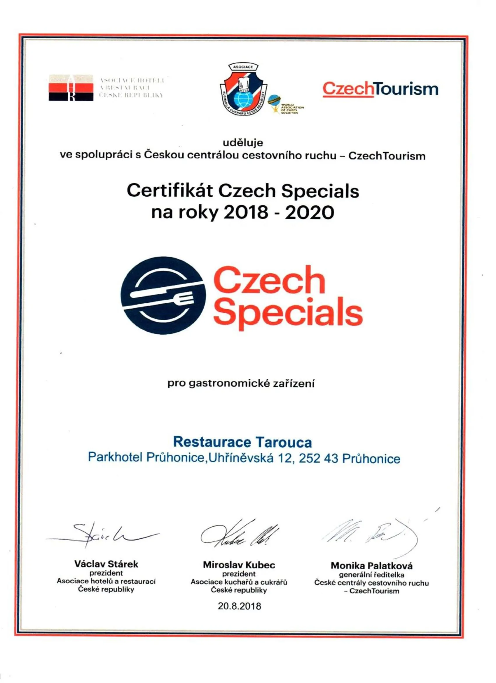 Dinner in Park Hotel Pruhonice