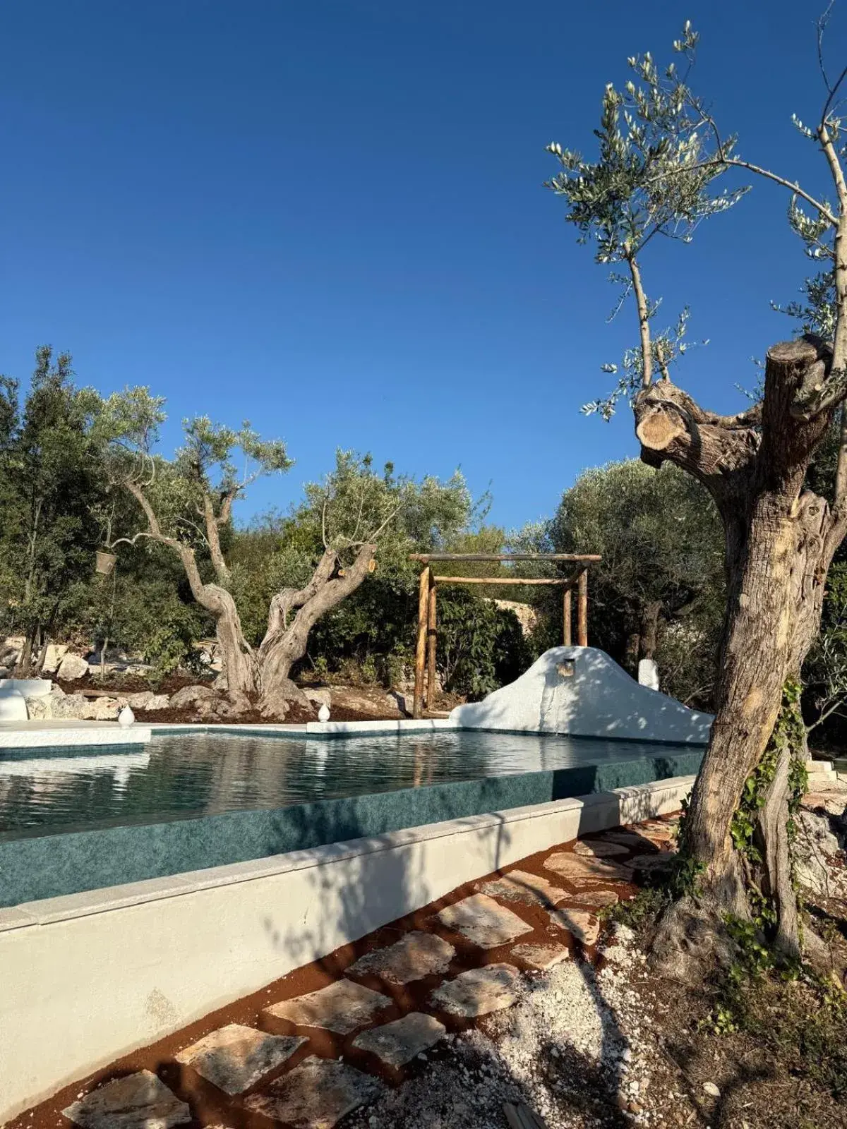 Pool view in Trulli Terra Magica Pool view in Trulli Terra Magica