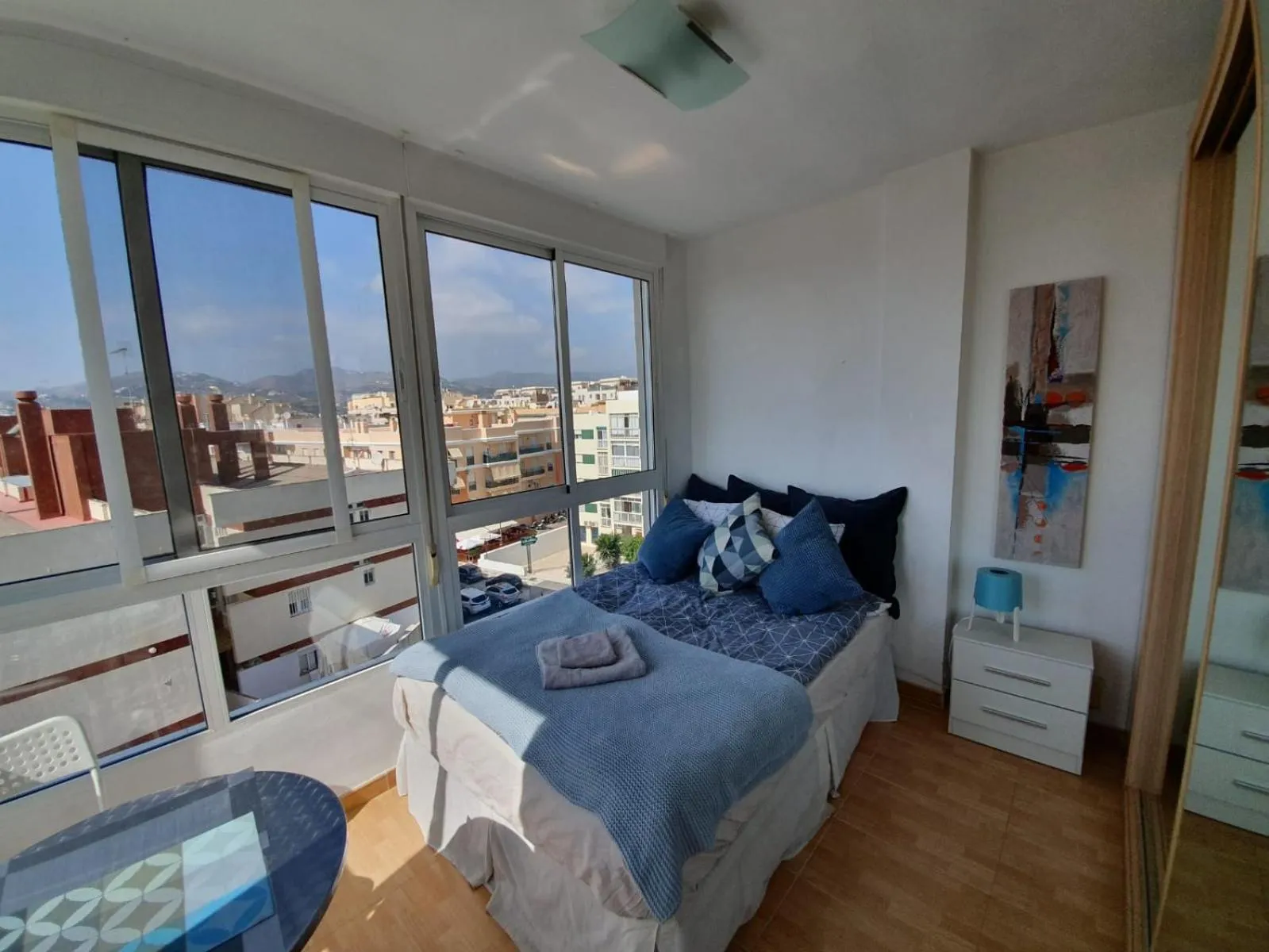 Bed in Mini Penthouse close to beach with nice seaviews