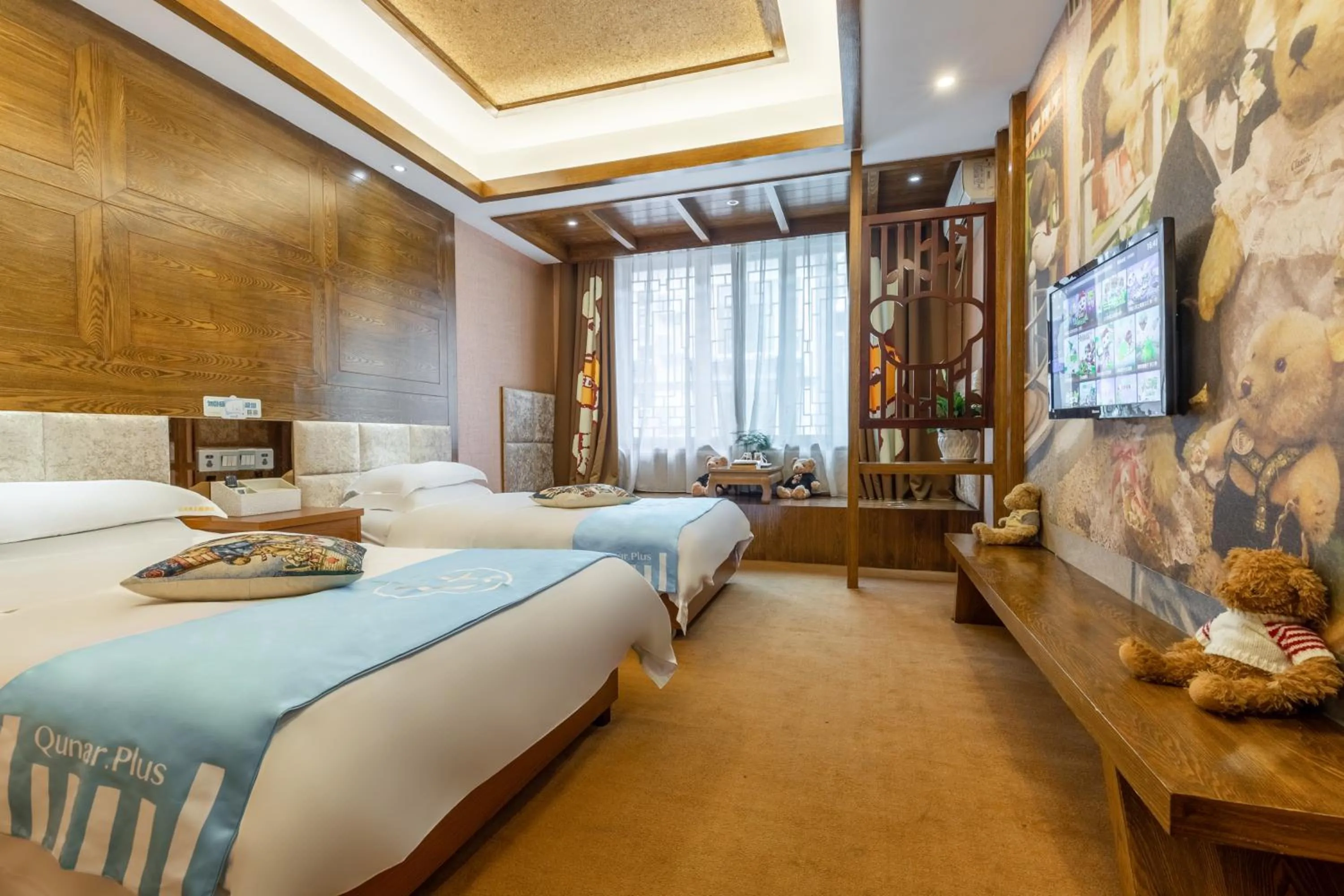 Bed in Mount Emei Teddy Bear Hotel玩具熊酒店