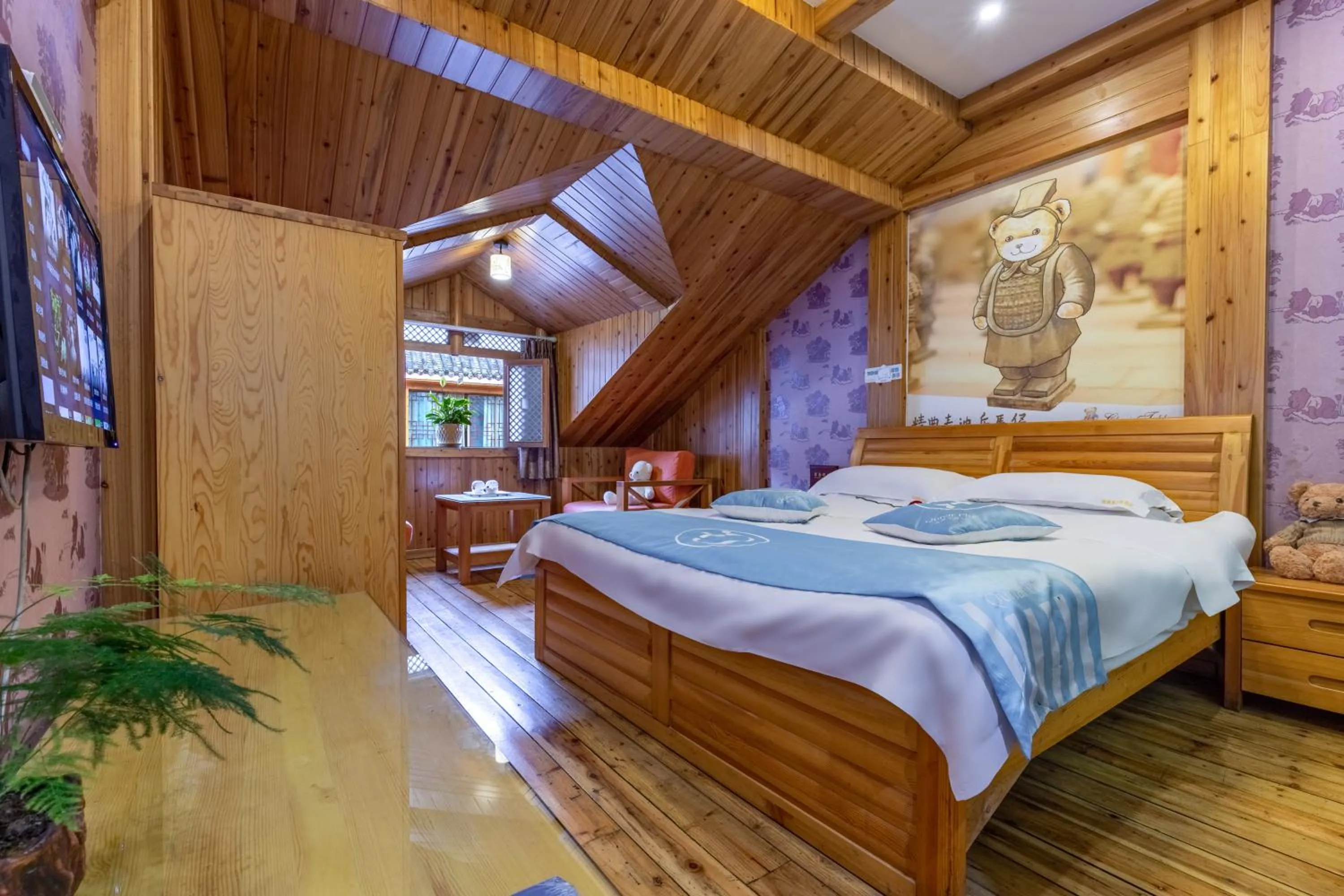 Bed in Mount Emei Teddy Bear Hotel玩具熊酒店