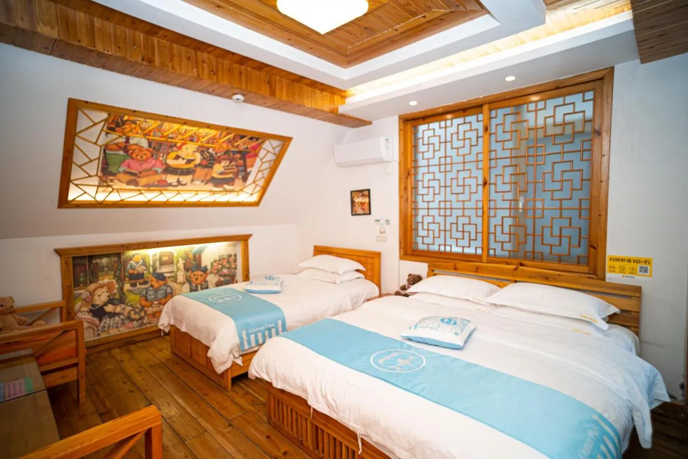 Bed in Mount Emei Teddy Bear Hotel玩具熊酒店