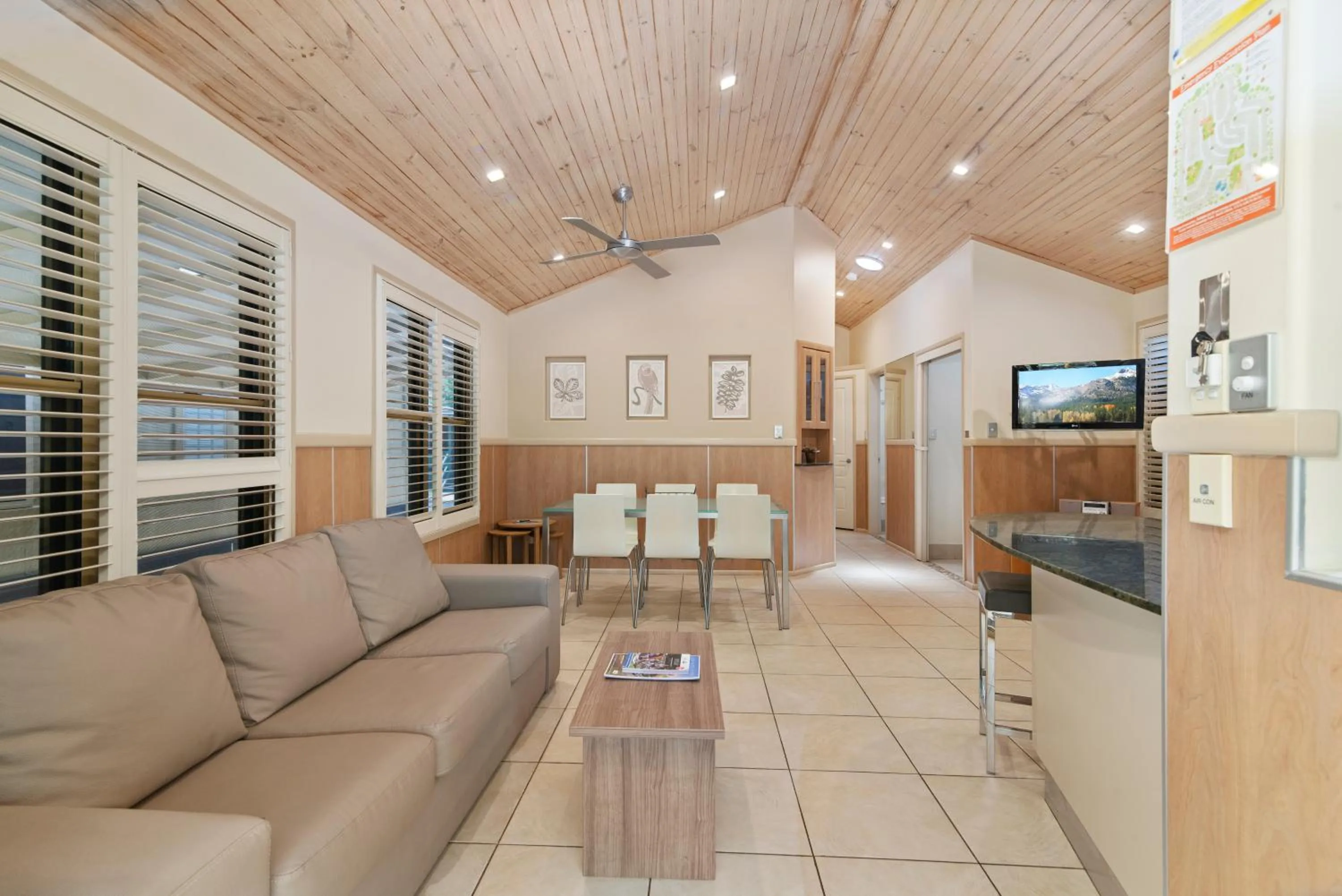 Living room in Ashmore Palms Holiday Village
