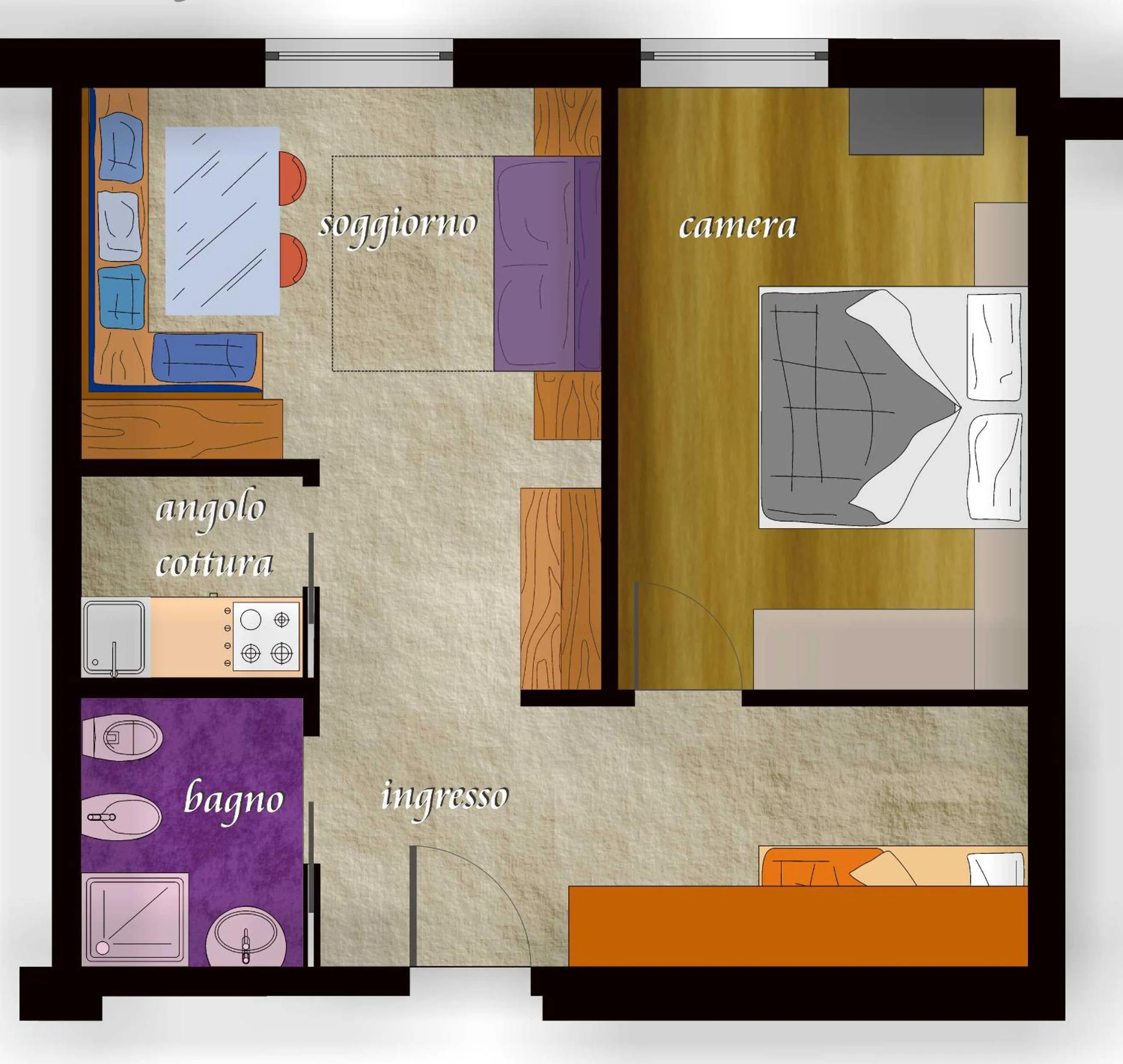 Floor plan in Residence Kristall- Fiemme Holidays