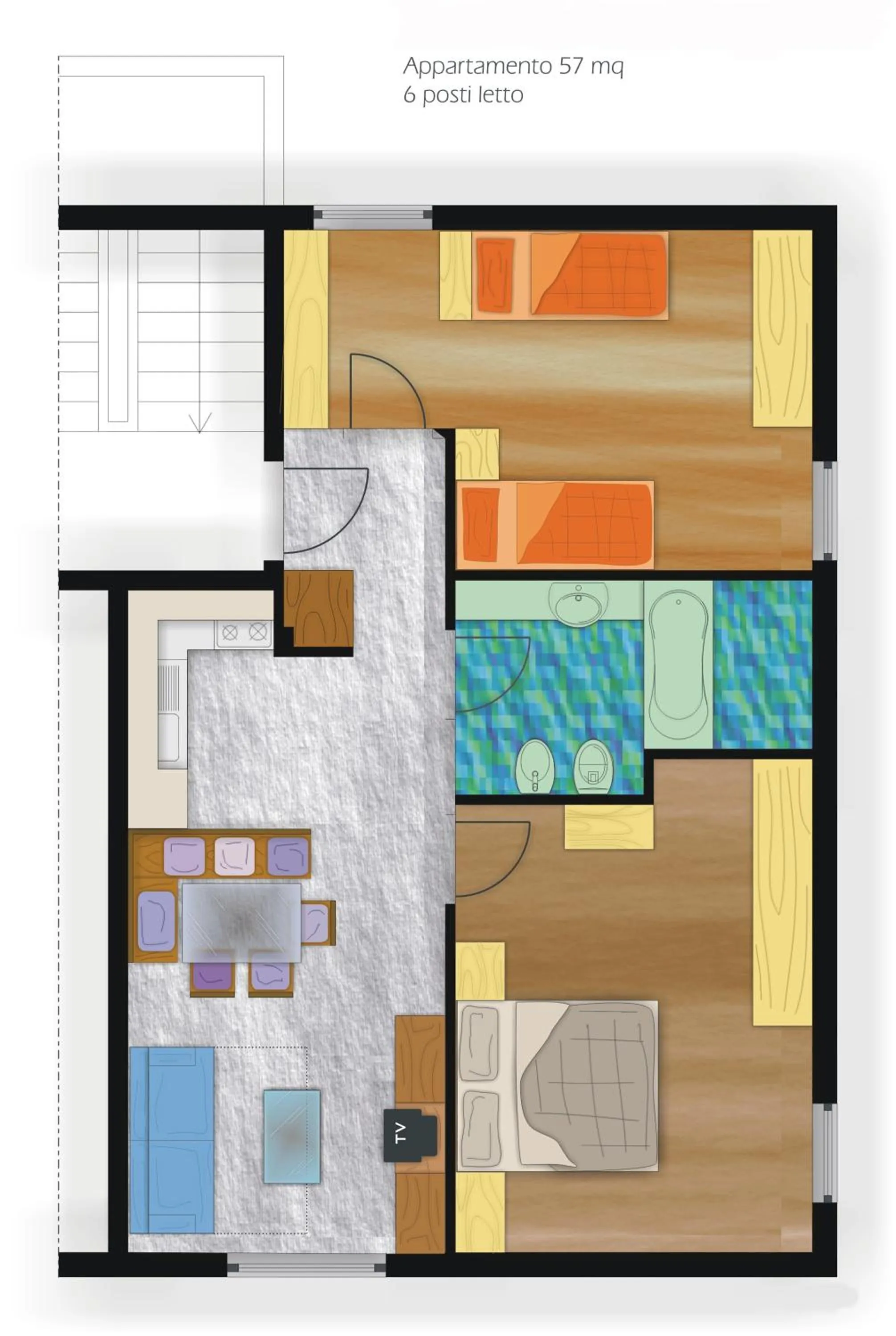 Floor plan in Residence Lagorai - Fiemme Holidays