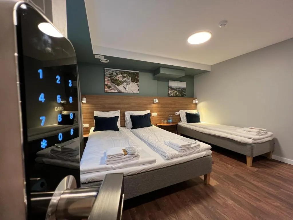 Bed in Stay Vilnius Hotel