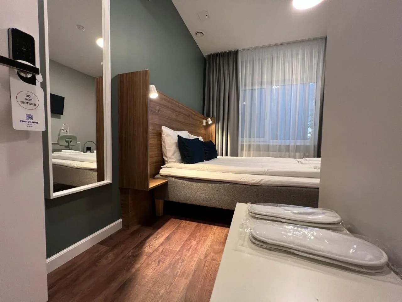 Bed in Stay Vilnius Hotel