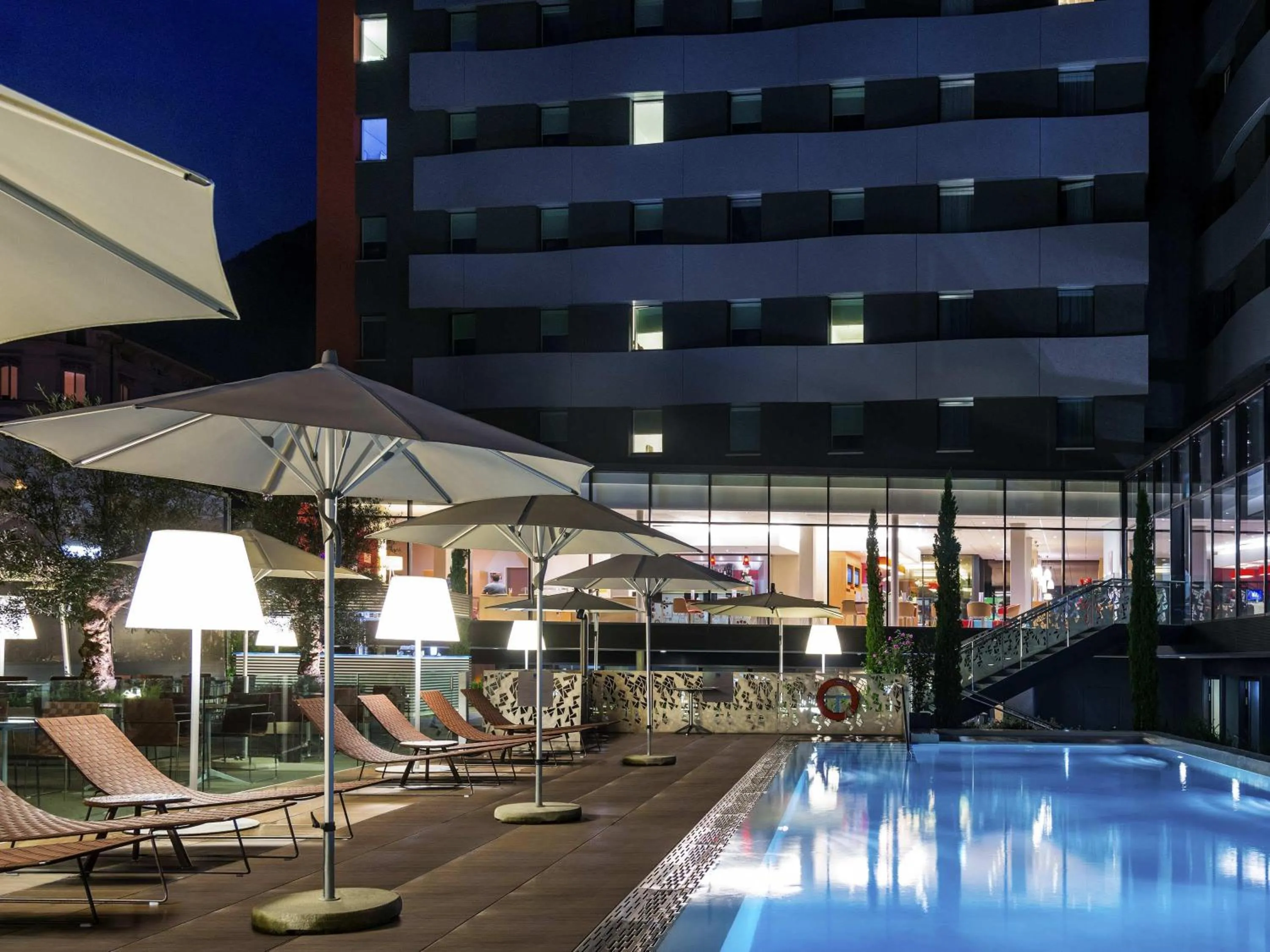 Pool view in Novotel Lugano Paradiso