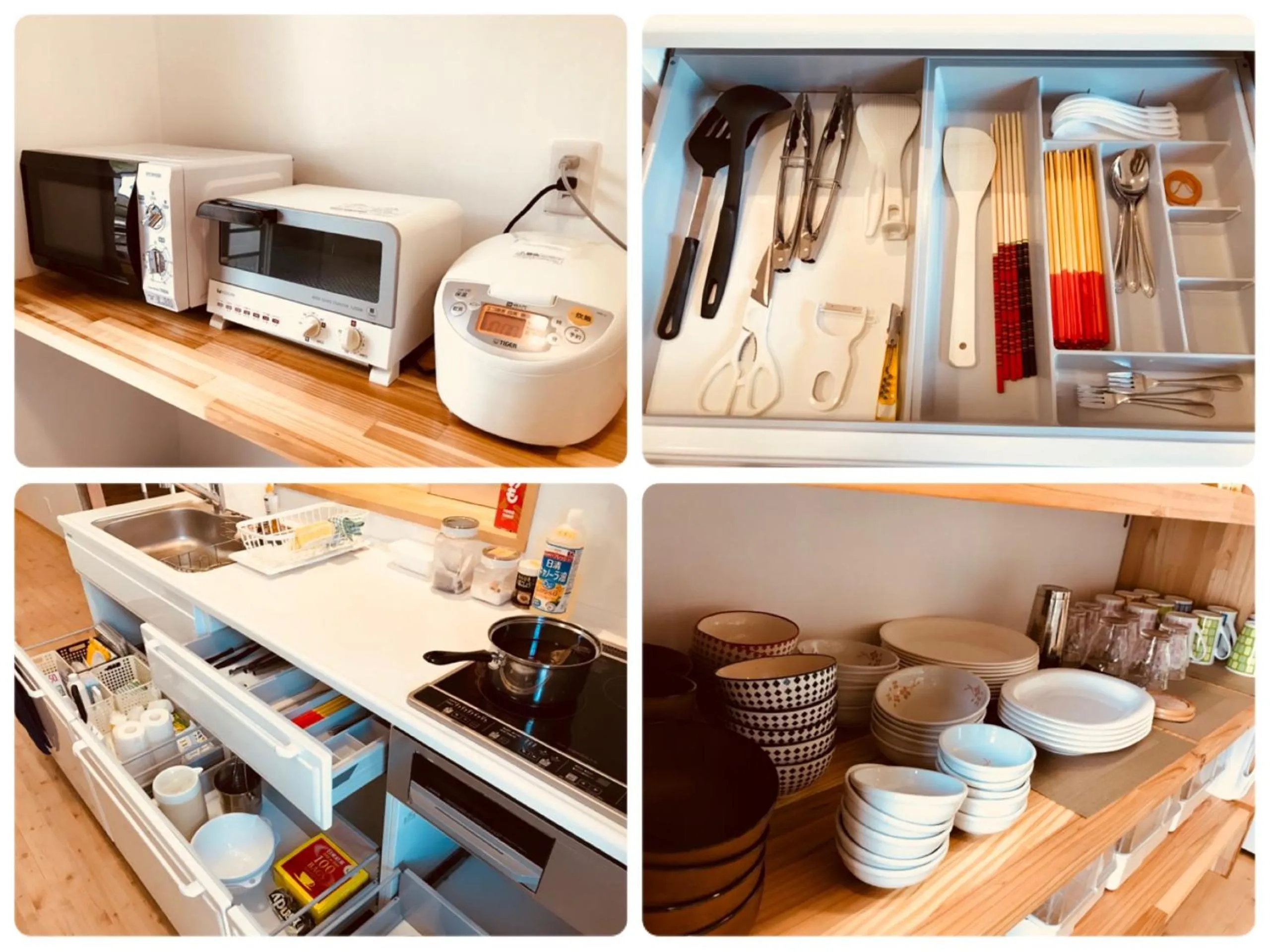 Communal kitchen in Hostel Mosura no Tamago