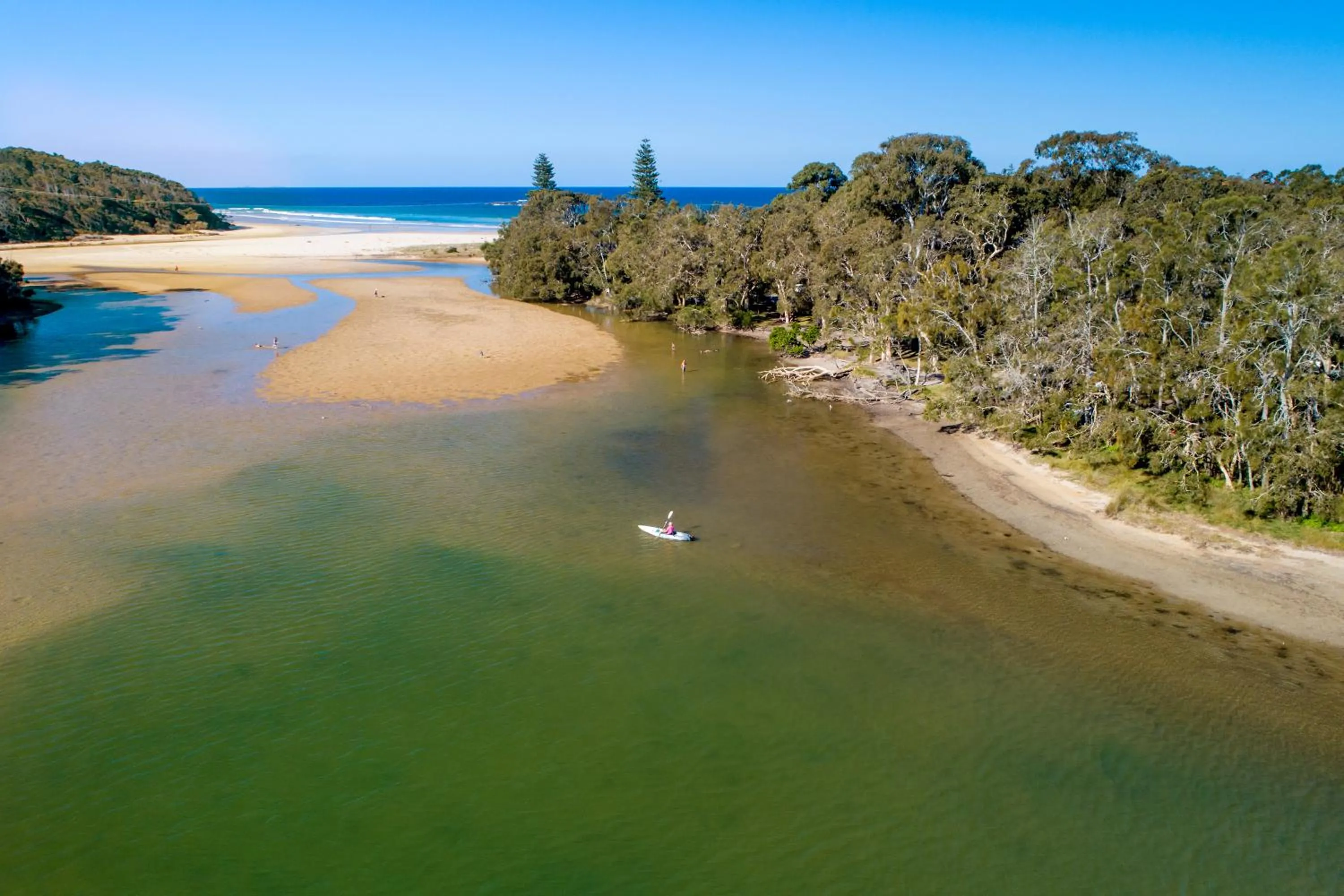 Canoeing in Woolgoolga Lakeside Holiday Park