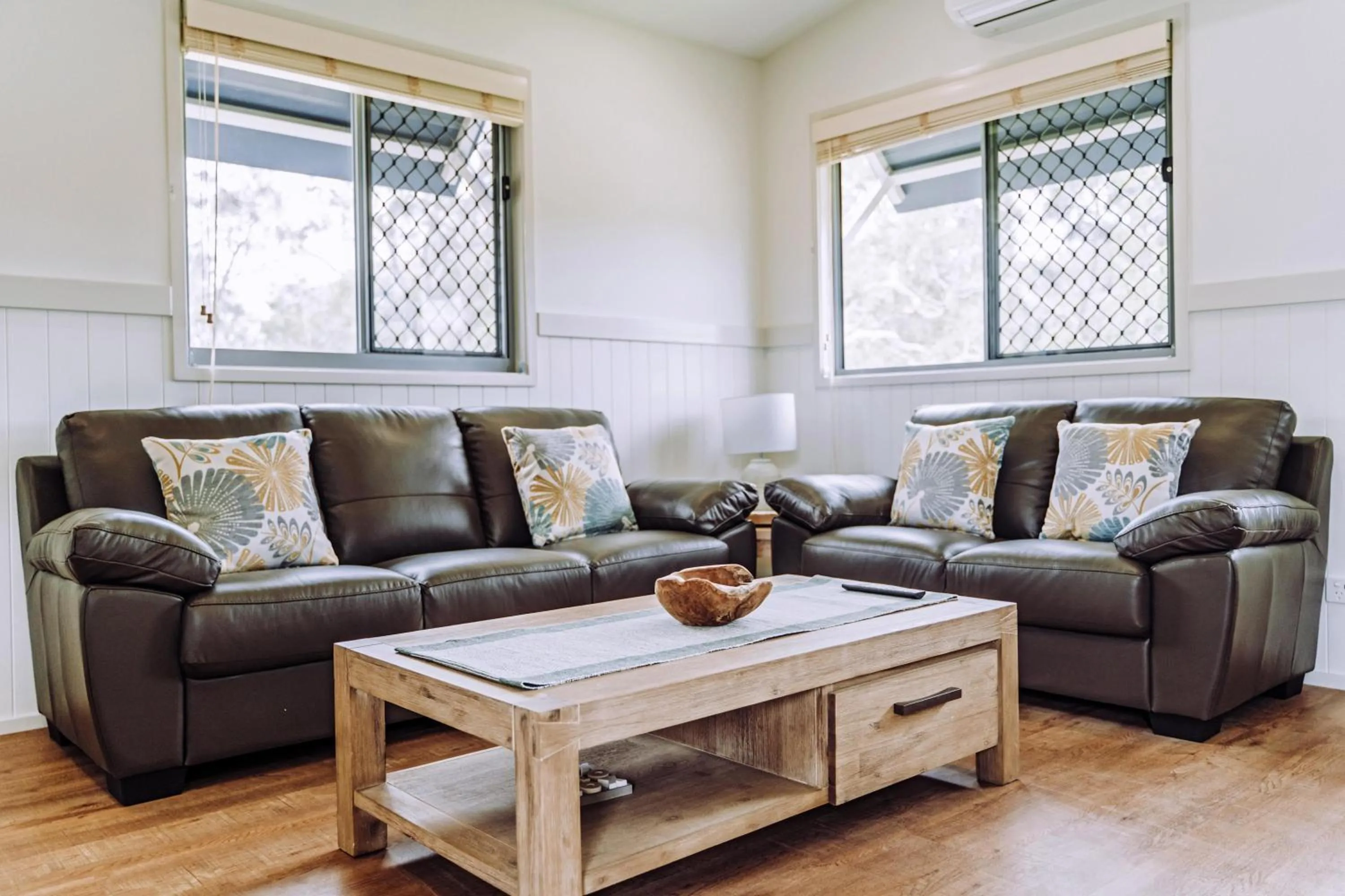 Living room in Woolgoolga Lakeside Holiday Park
