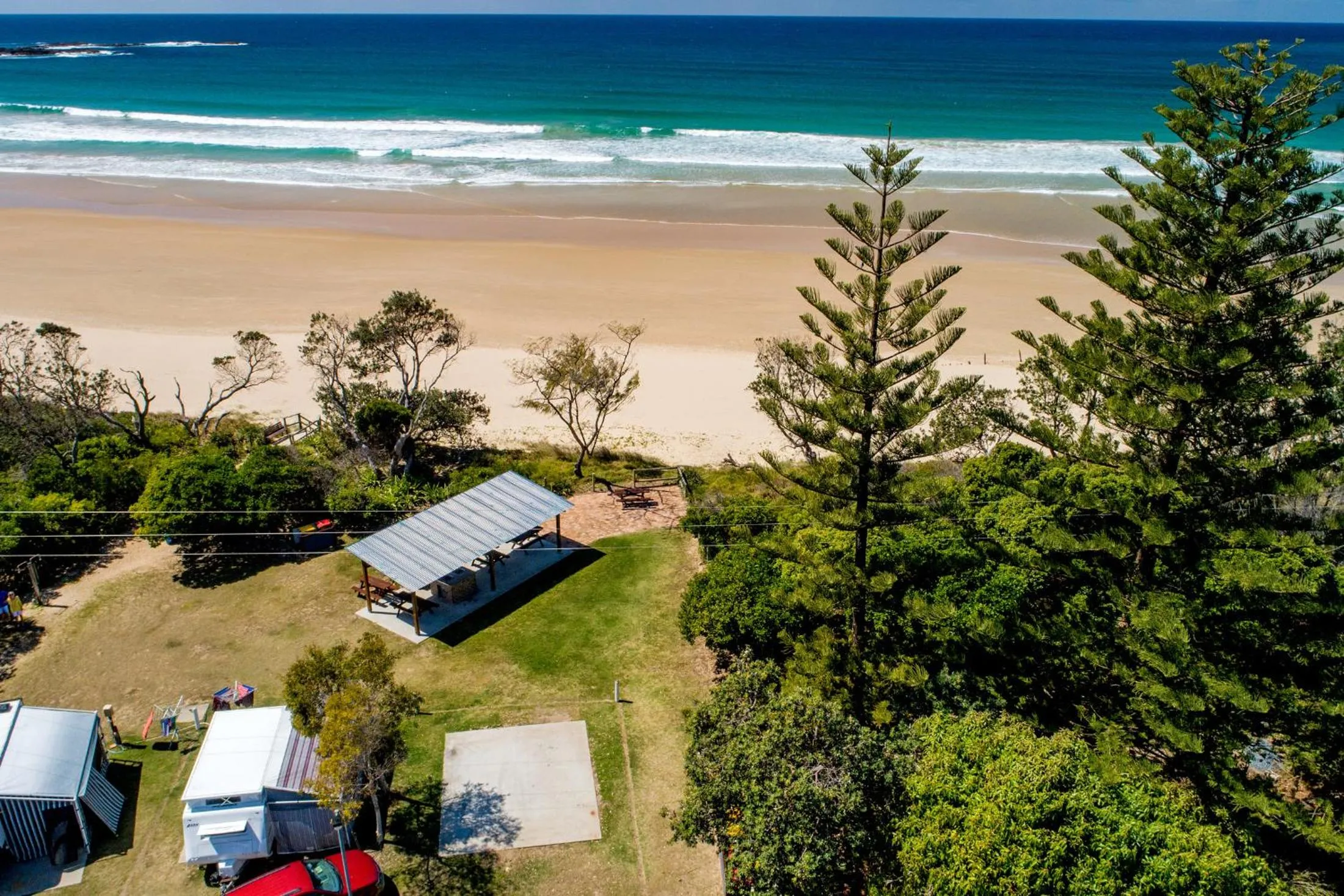 Bird's eye view in Woolgoolga Lakeside Holiday Park