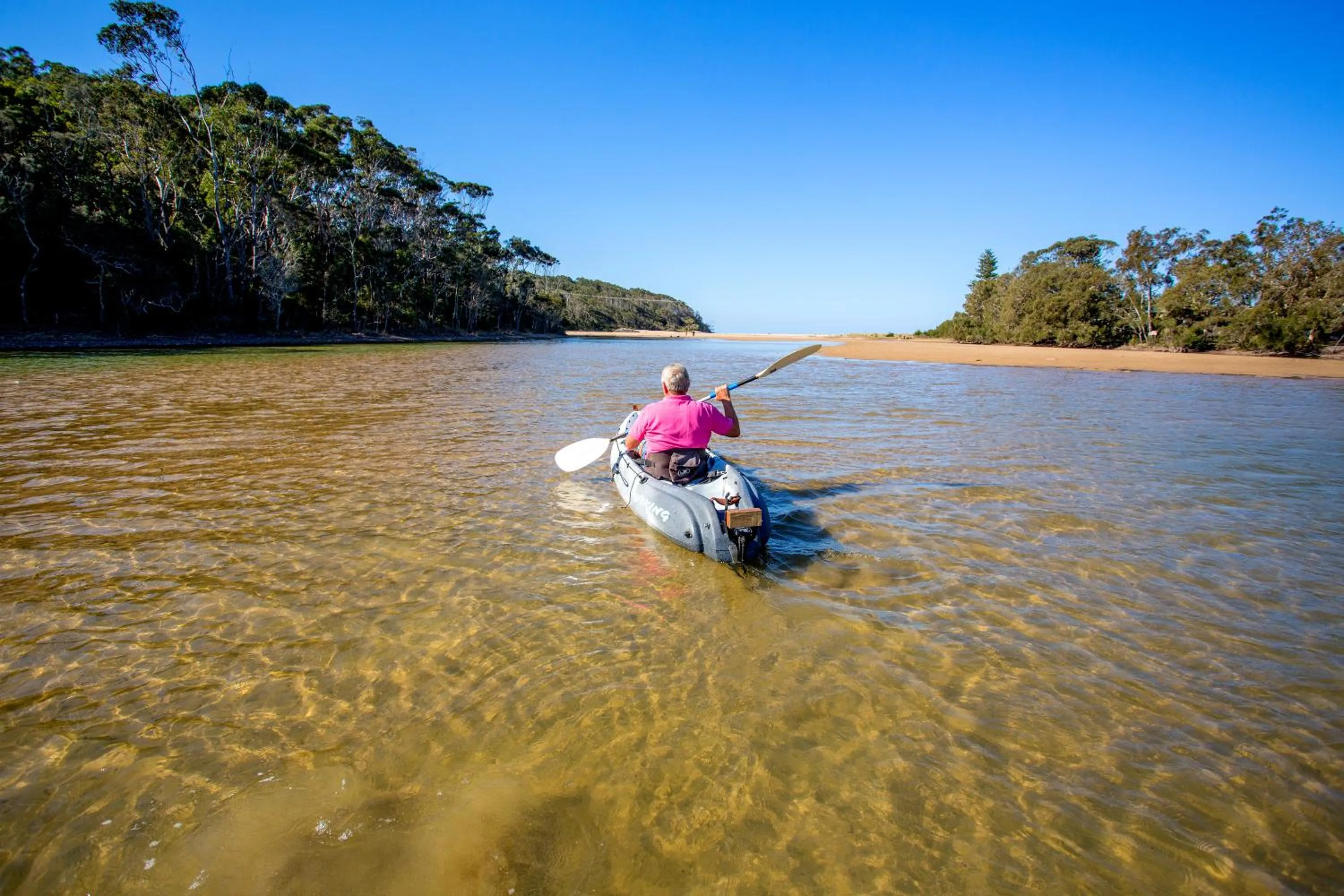 Canoeing in Woolgoolga Lakeside Holiday Park