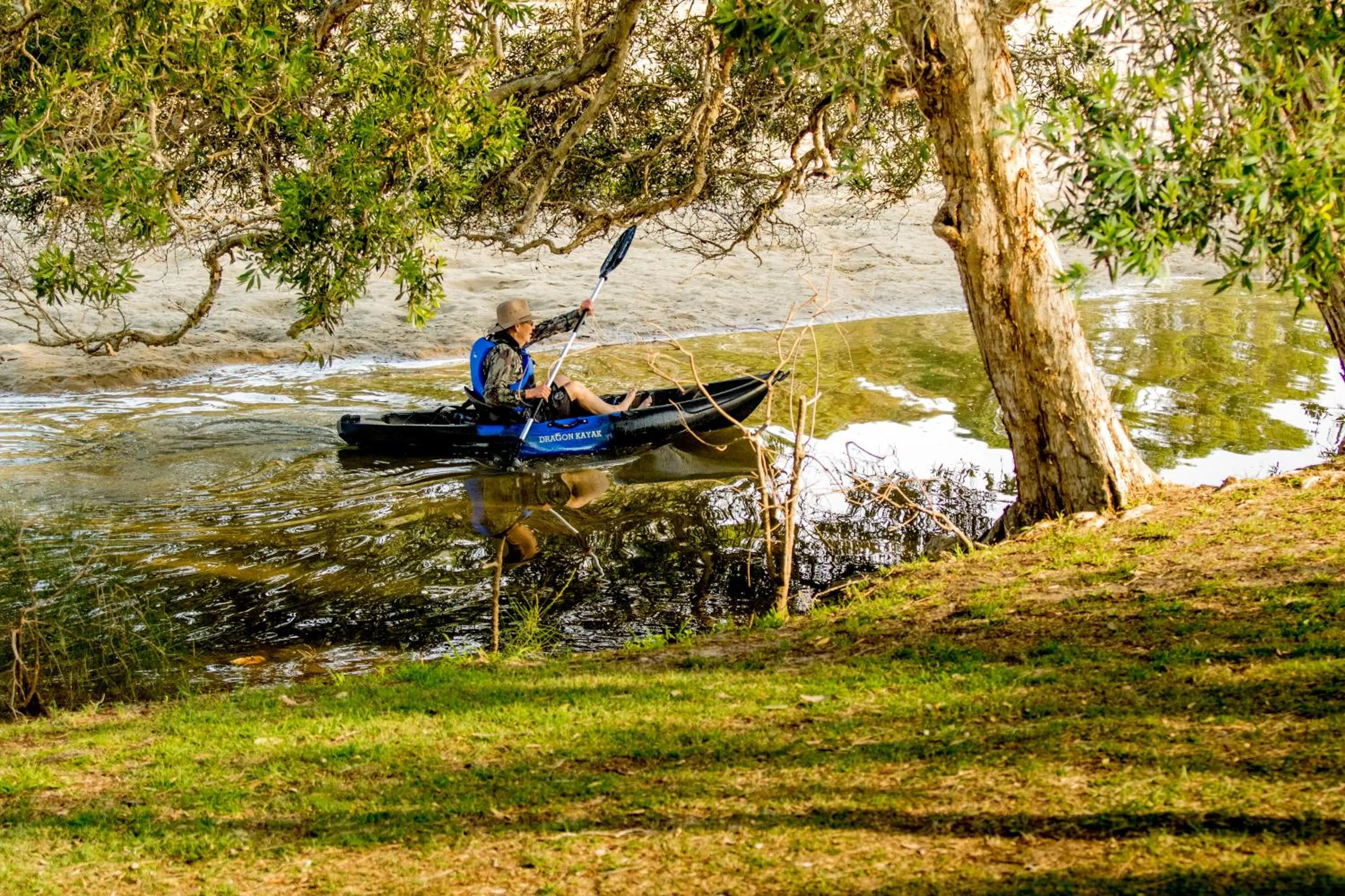Canoeing in Woolgoolga Lakeside Holiday Park
