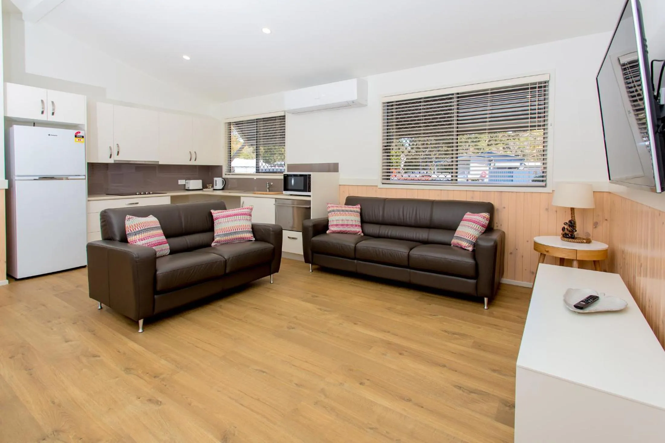 Living room in Woolgoolga Lakeside Holiday Park