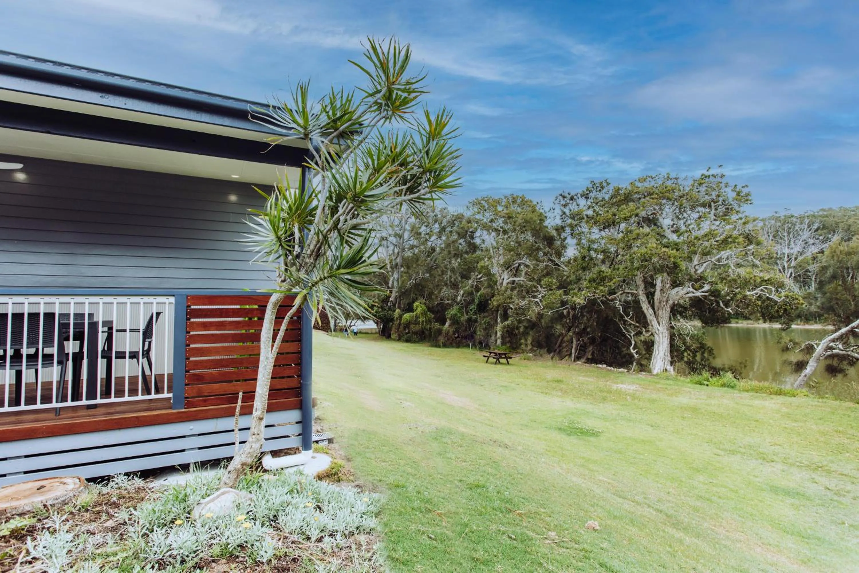 Lake view in Woolgoolga Lakeside Holiday Park