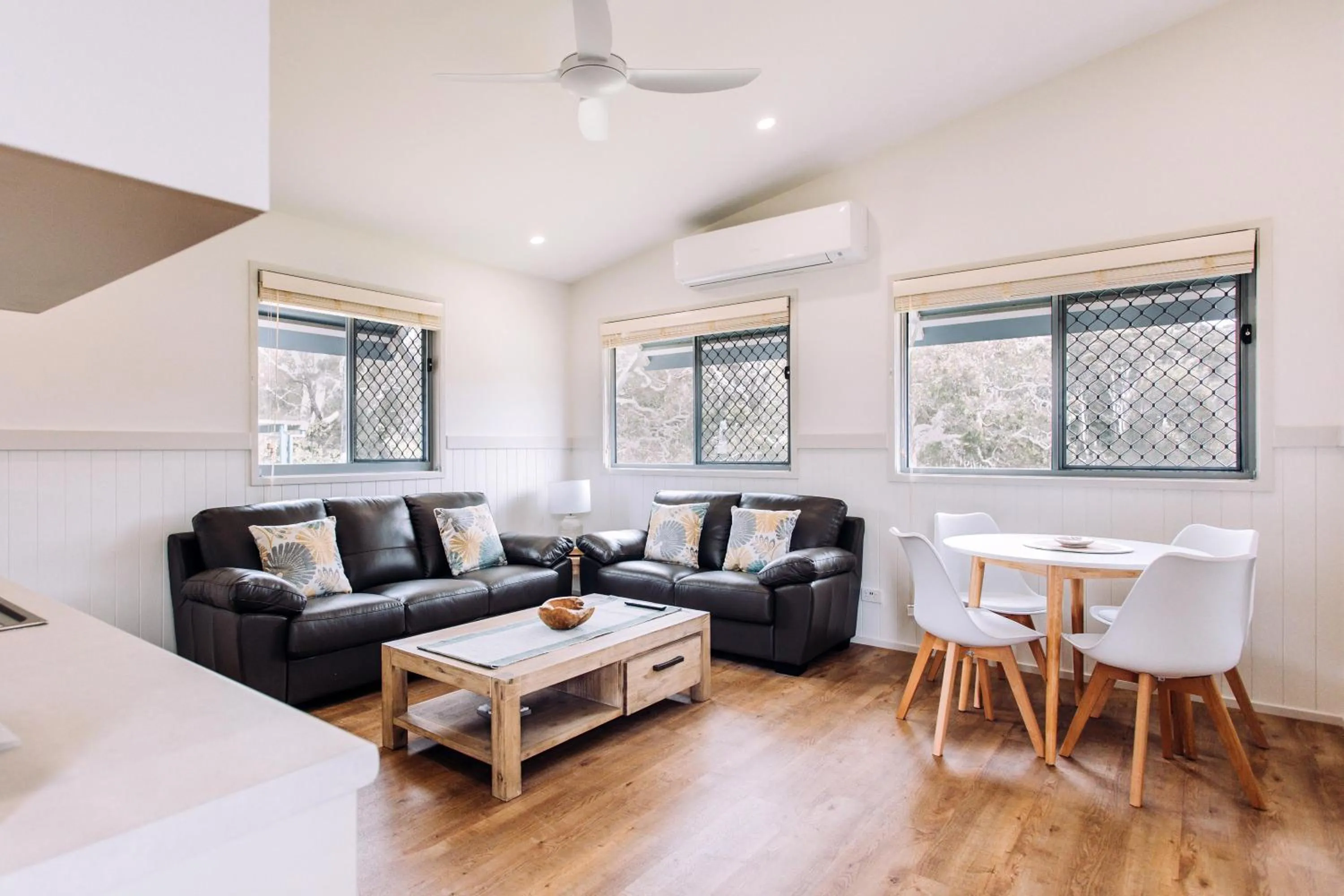 Living room in Woolgoolga Lakeside Holiday Park